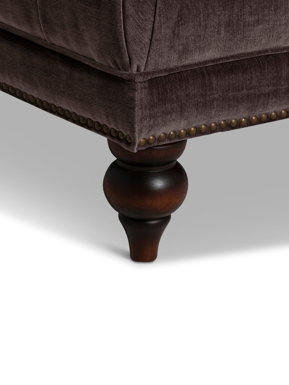 Henley Dark Grey Fabric Chesterfield Buttoned Rectangular Footstool