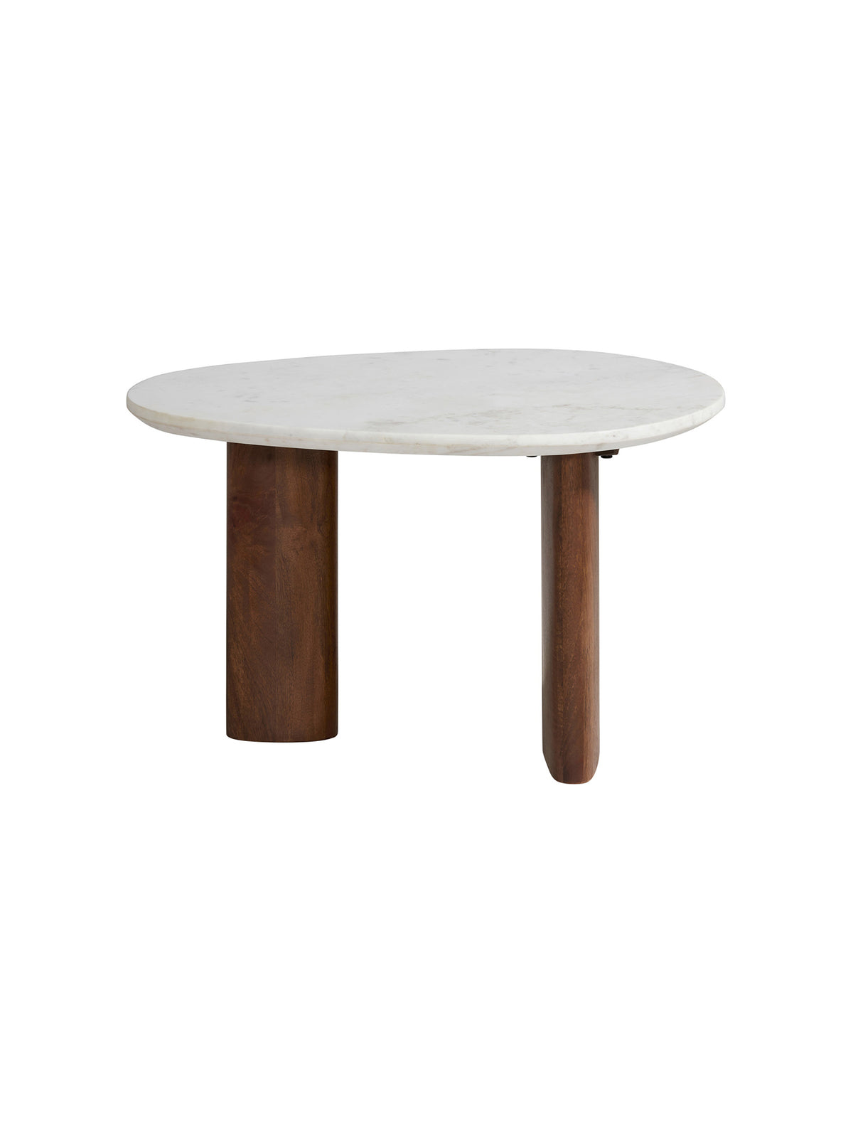 Libra Dark Brown Mango Wood Coffee Table with White Marble Top