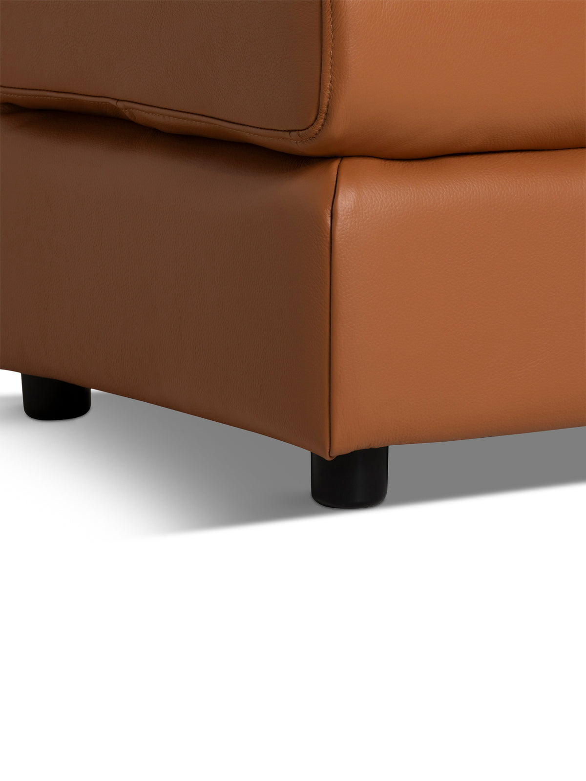 Glendale Brown Leather Footstool