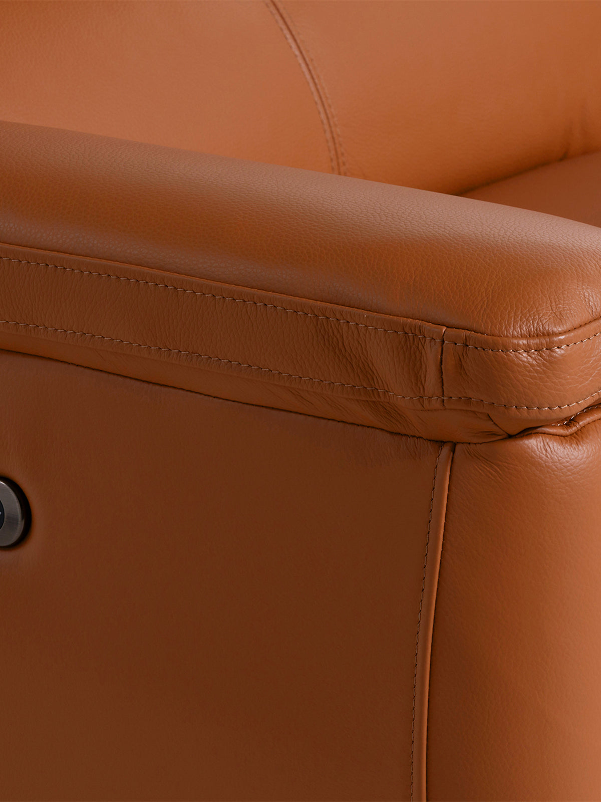 Glendale Brown Leather Power Motion Recliner 2.5 Seater Sofa, With Power Headrest
