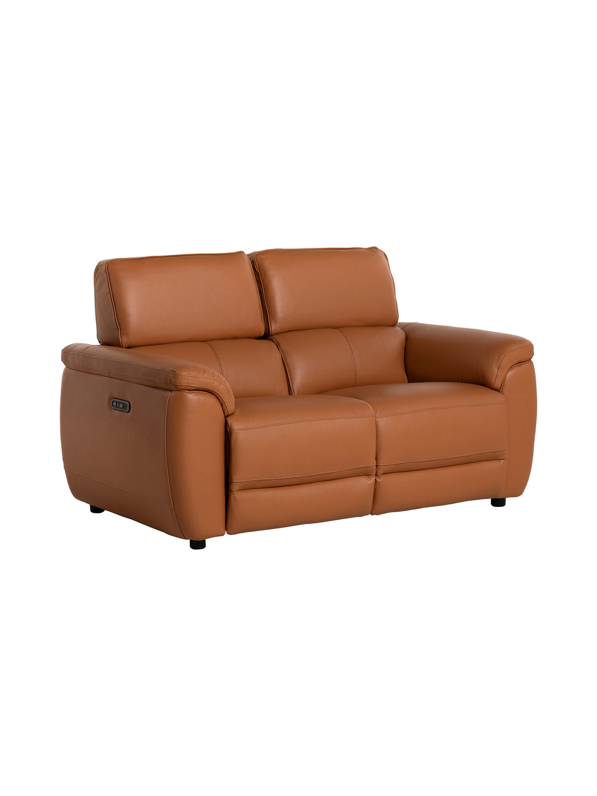 Glendale Brown Leather Power Motion Recliner 2 Seater Sofa, With Power Headrest