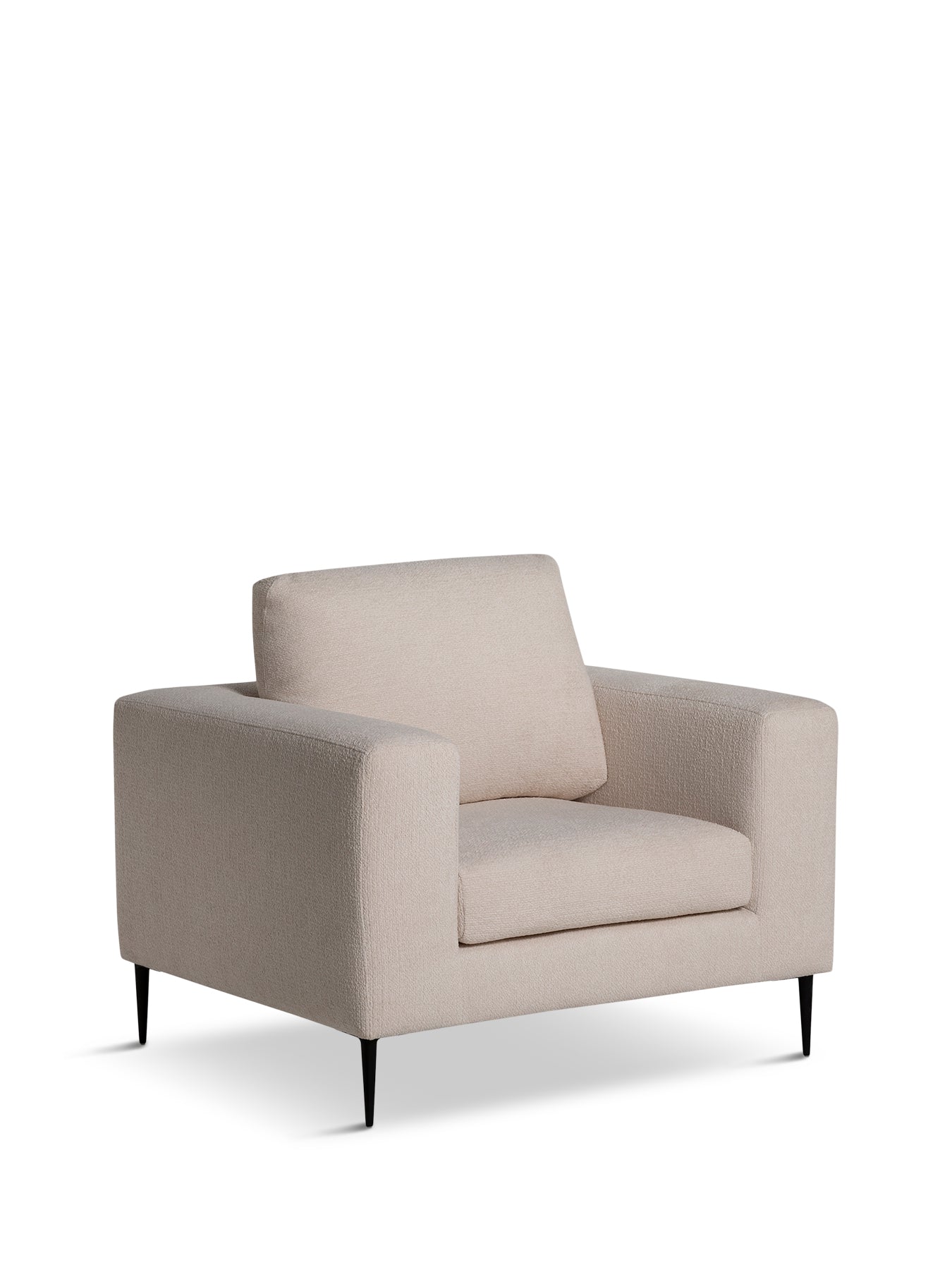 Sienna Boucle Fabric Armchair With Steel Legs