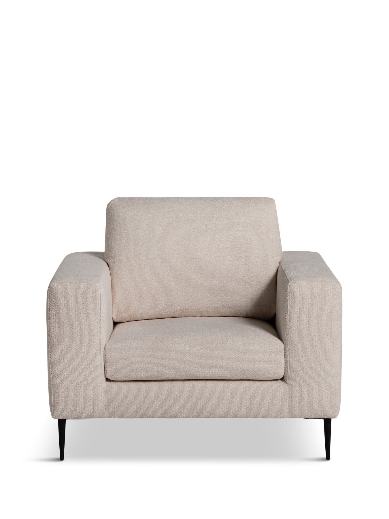 Sienna Boucle Fabric Armchair With Steel Legs