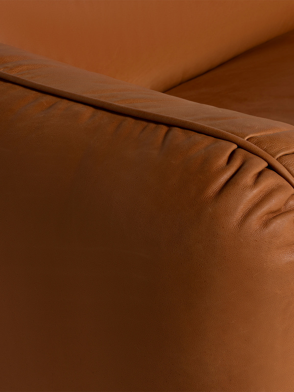 Angus Brown Leather 3 Seater Sofa with Wood Legs