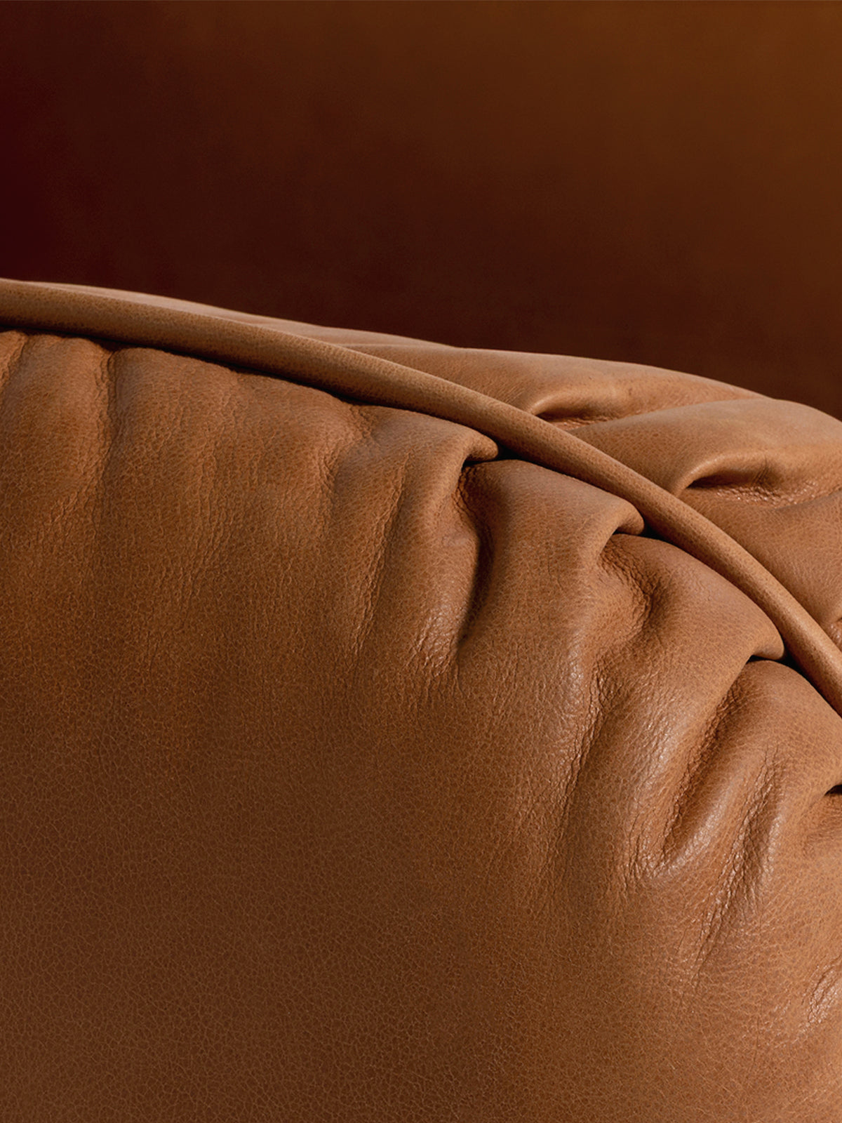 Angus Brown Leather Armchair with Wood Legs