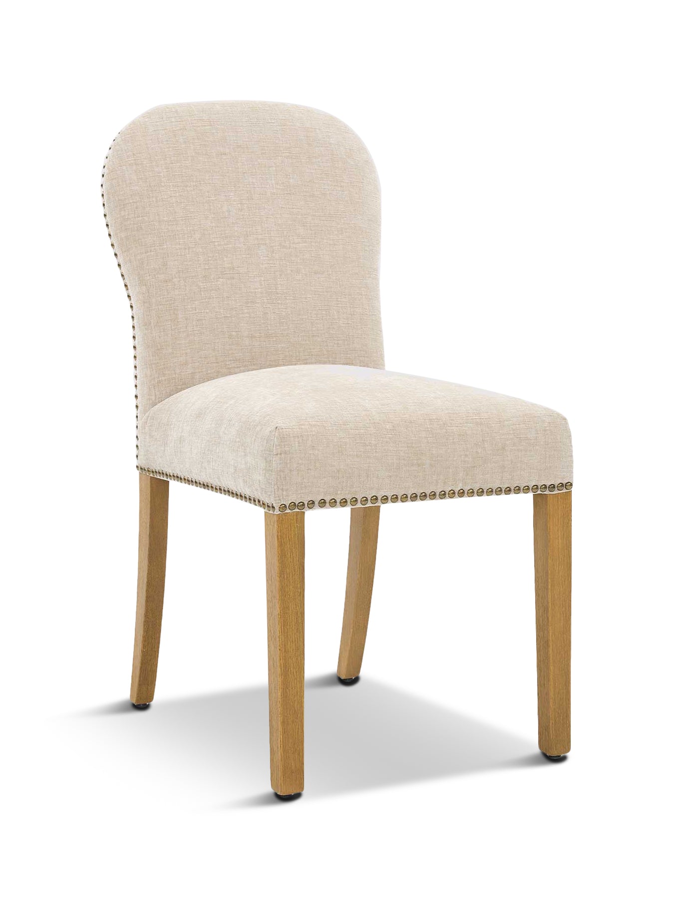 Gable Neutral Fabric Dining Chair with Light Legs
