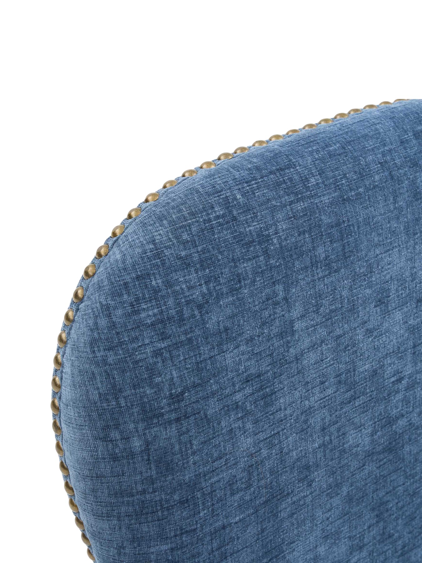 Gable Blue Fabric Dining Chair with Dark Legs