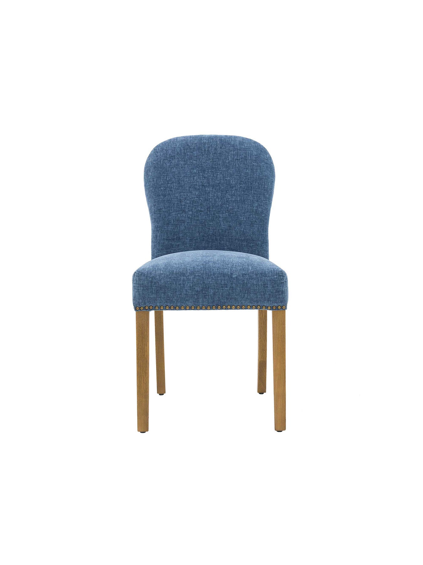 Gable Blue Fabric Dining Chair with Light Legs