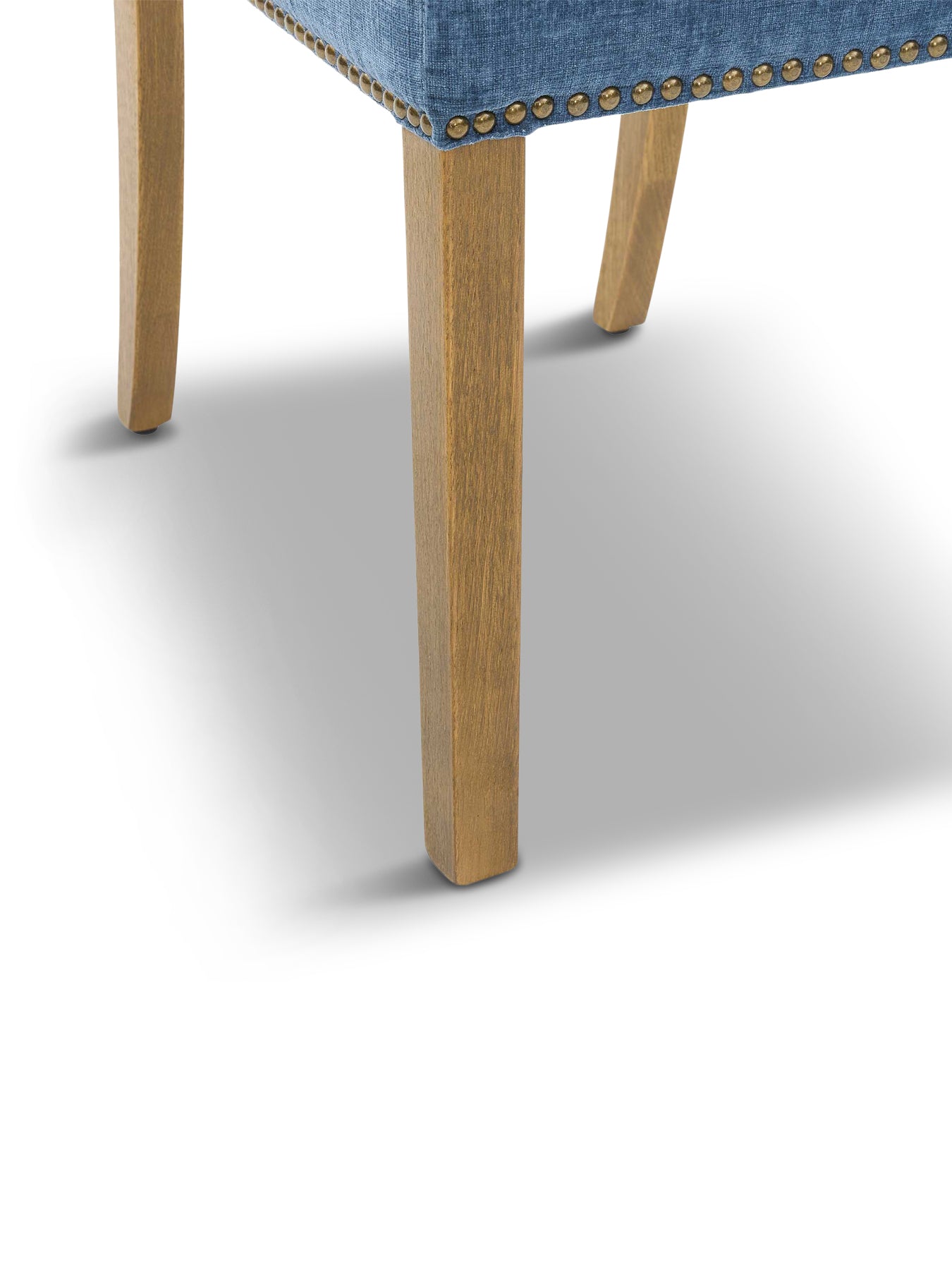 Gable Blue Fabric Dining Chair with Light Legs