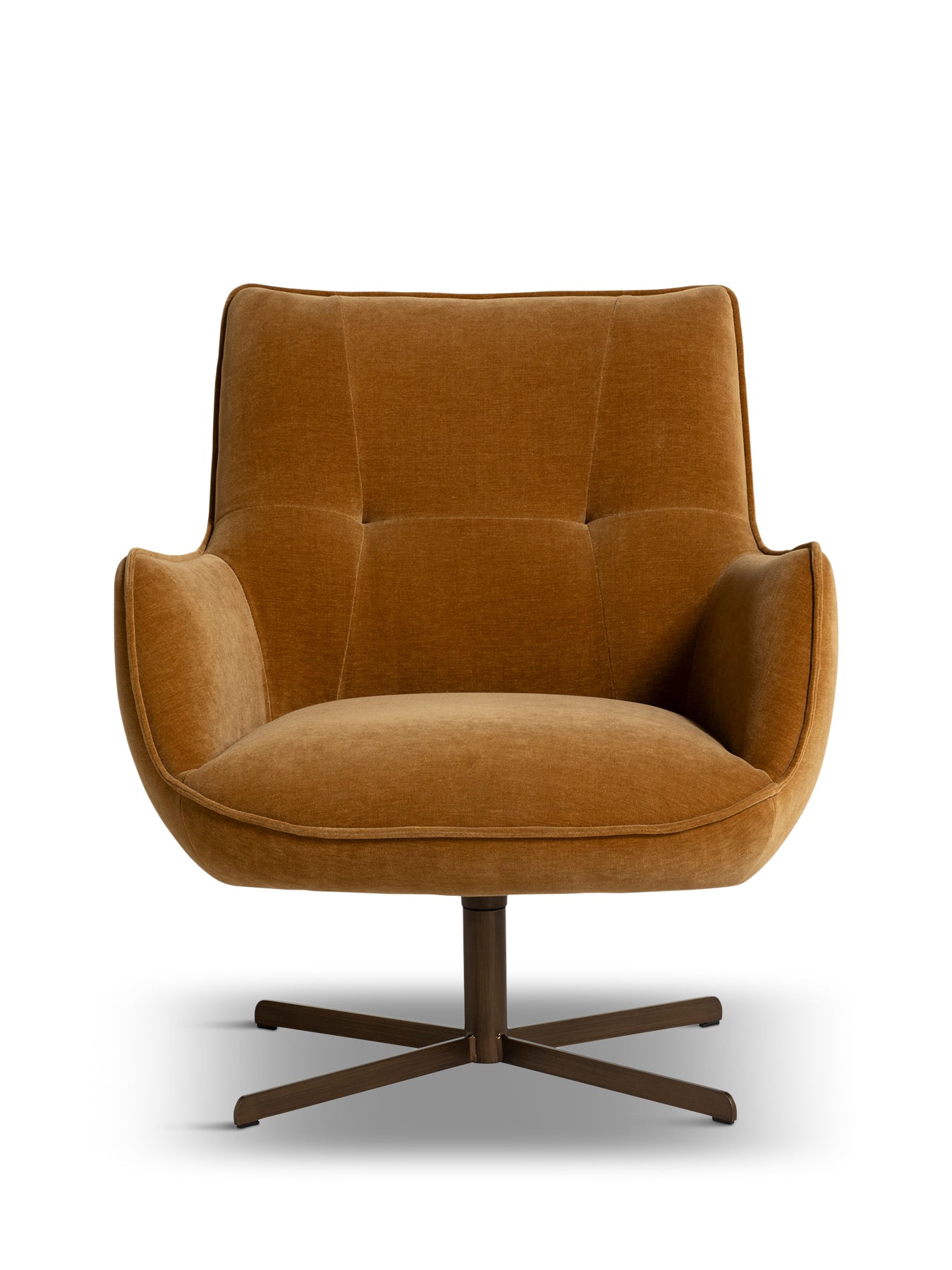 Milne Light Brown Fabric Swivel Armchair