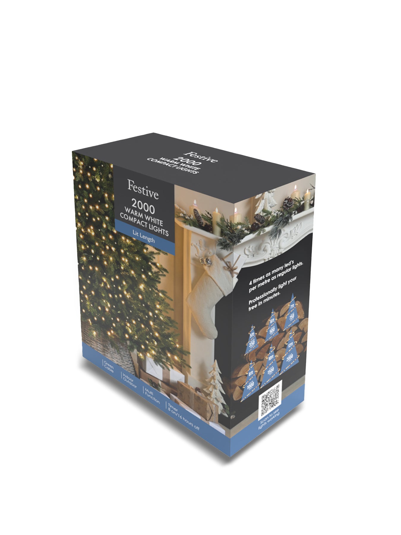 Christmas Compact Lights 2000 Warm White