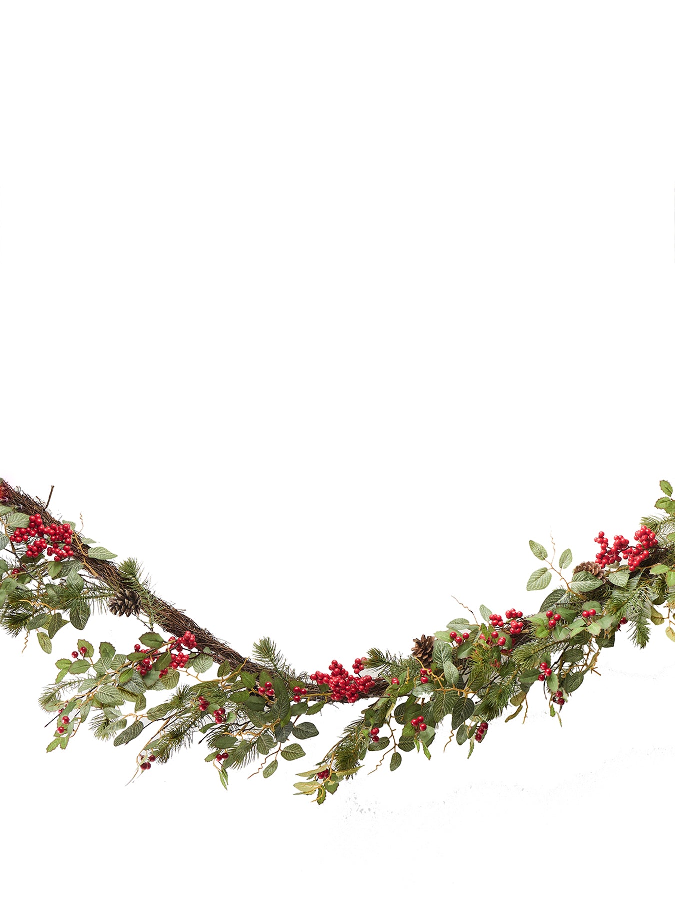Holly & Berry Pinecone Christmas Garland 152cm