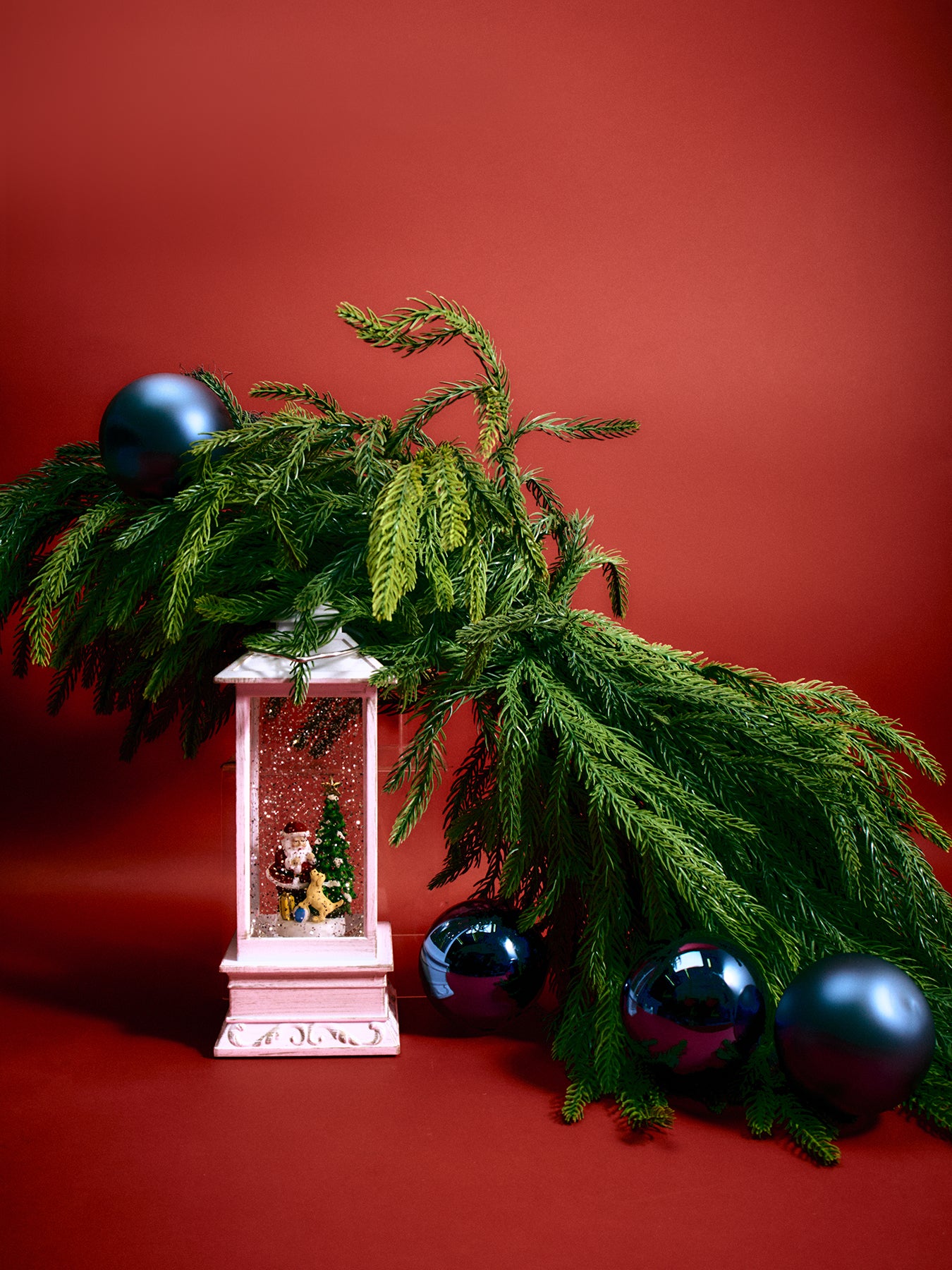 Waxed Pine Christmas Decoration 97cm