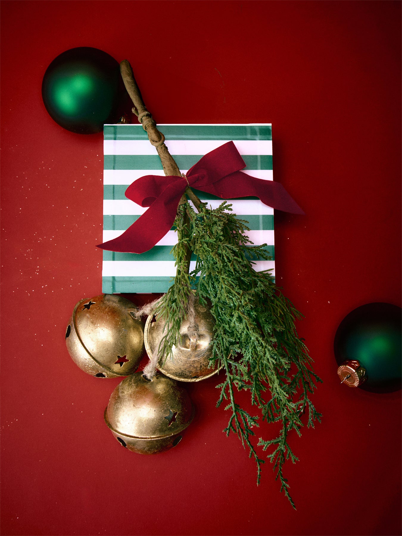 Hanging Bells With Bow Christmas Decoration 36cm