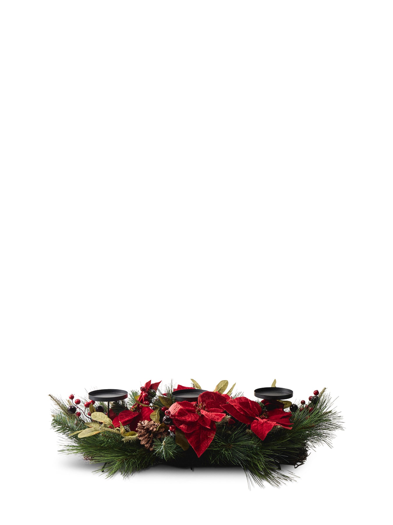 Poinsettia Candle Holder Christmas Decoration 81cm