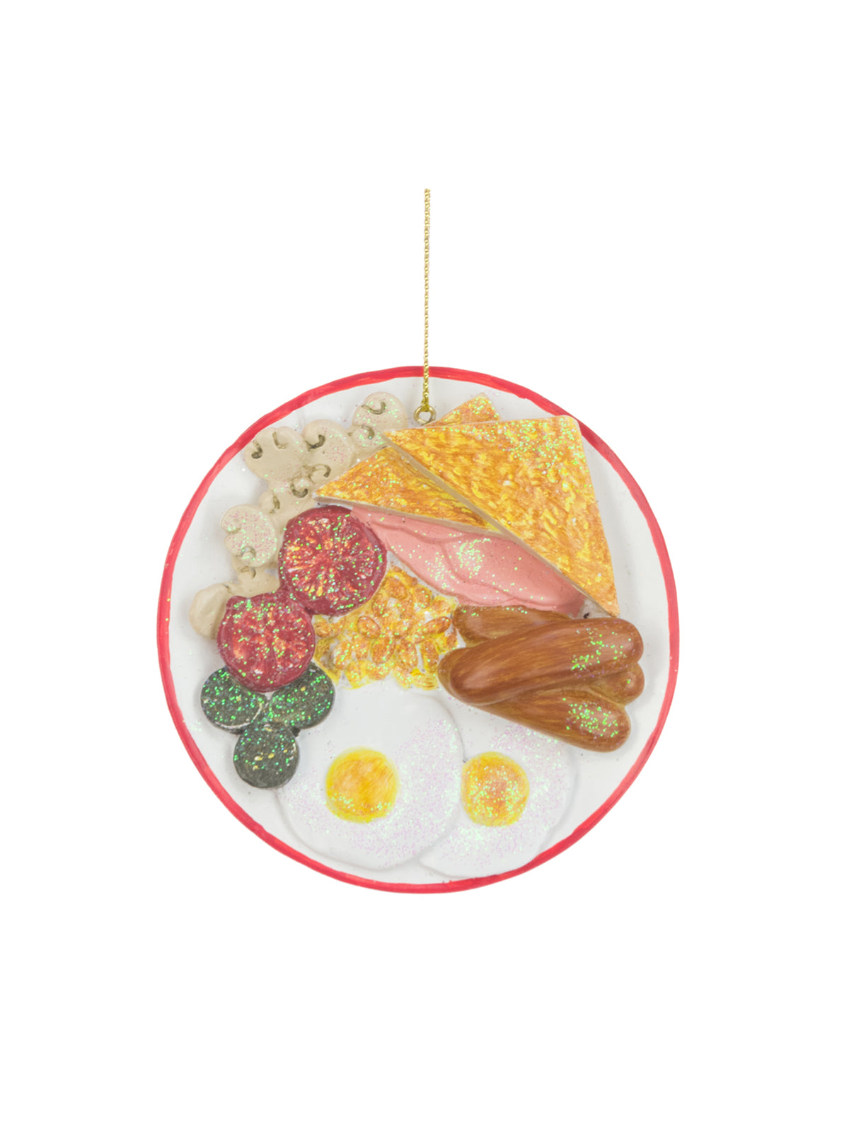 Resin English Breakfast Hanging Decoration 10cm - Multi