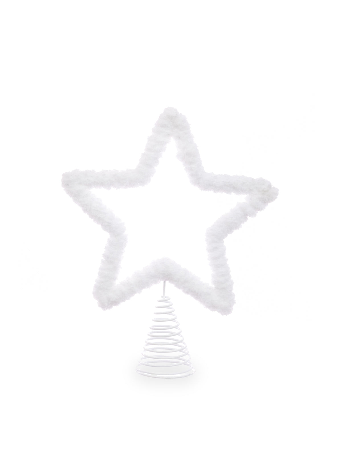 Fluffy Star Tree Topper 32cm - White