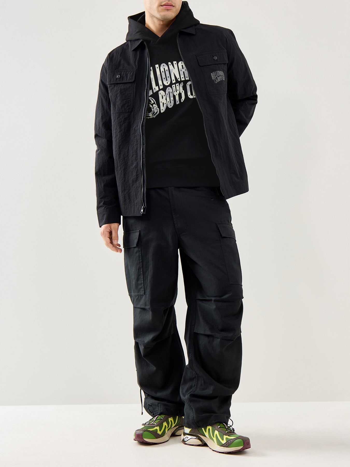 Tri-Tone Arch Logo Popover Hood Black