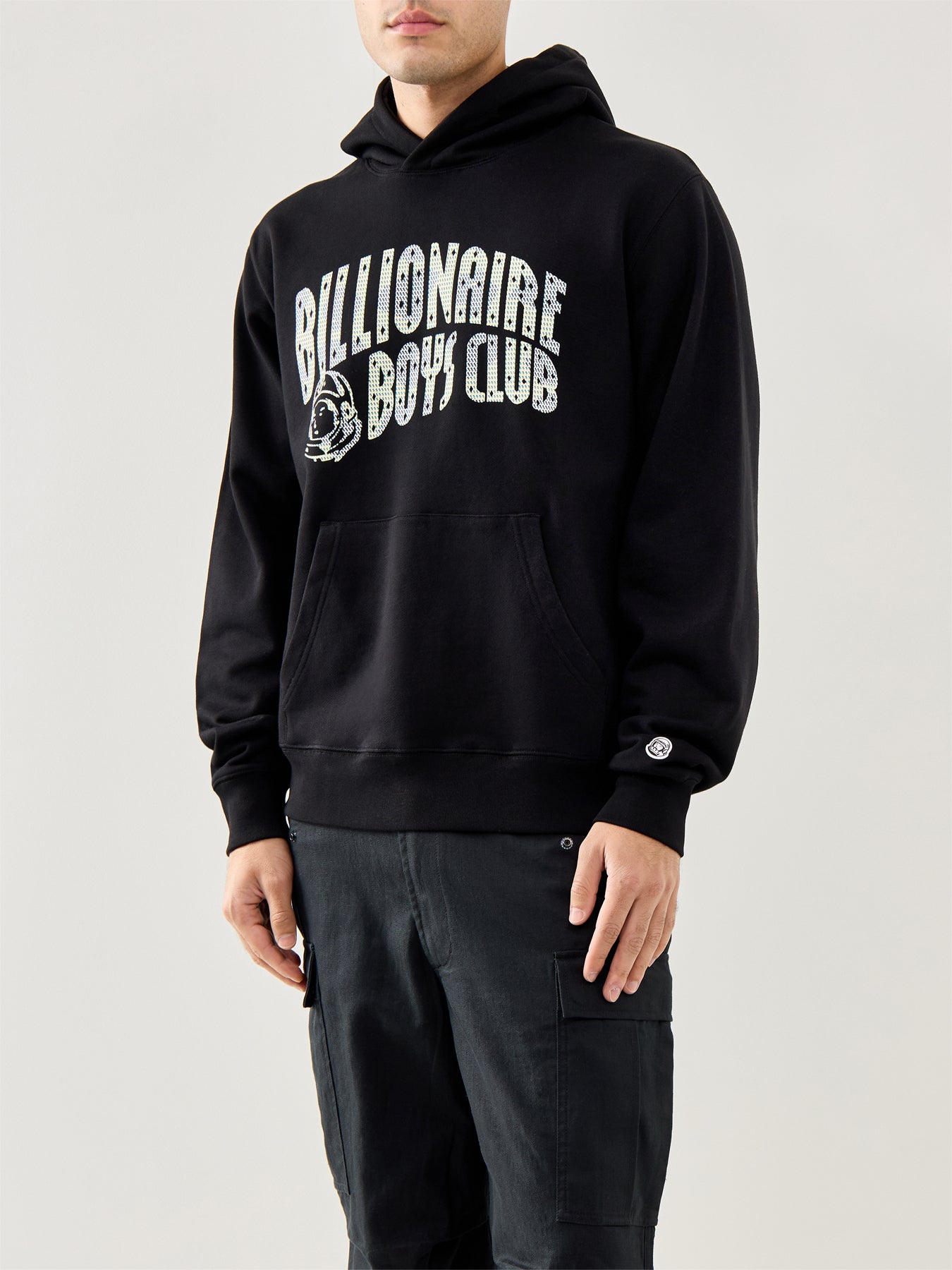 Tri-Tone Arch Logo Popover Hood Black