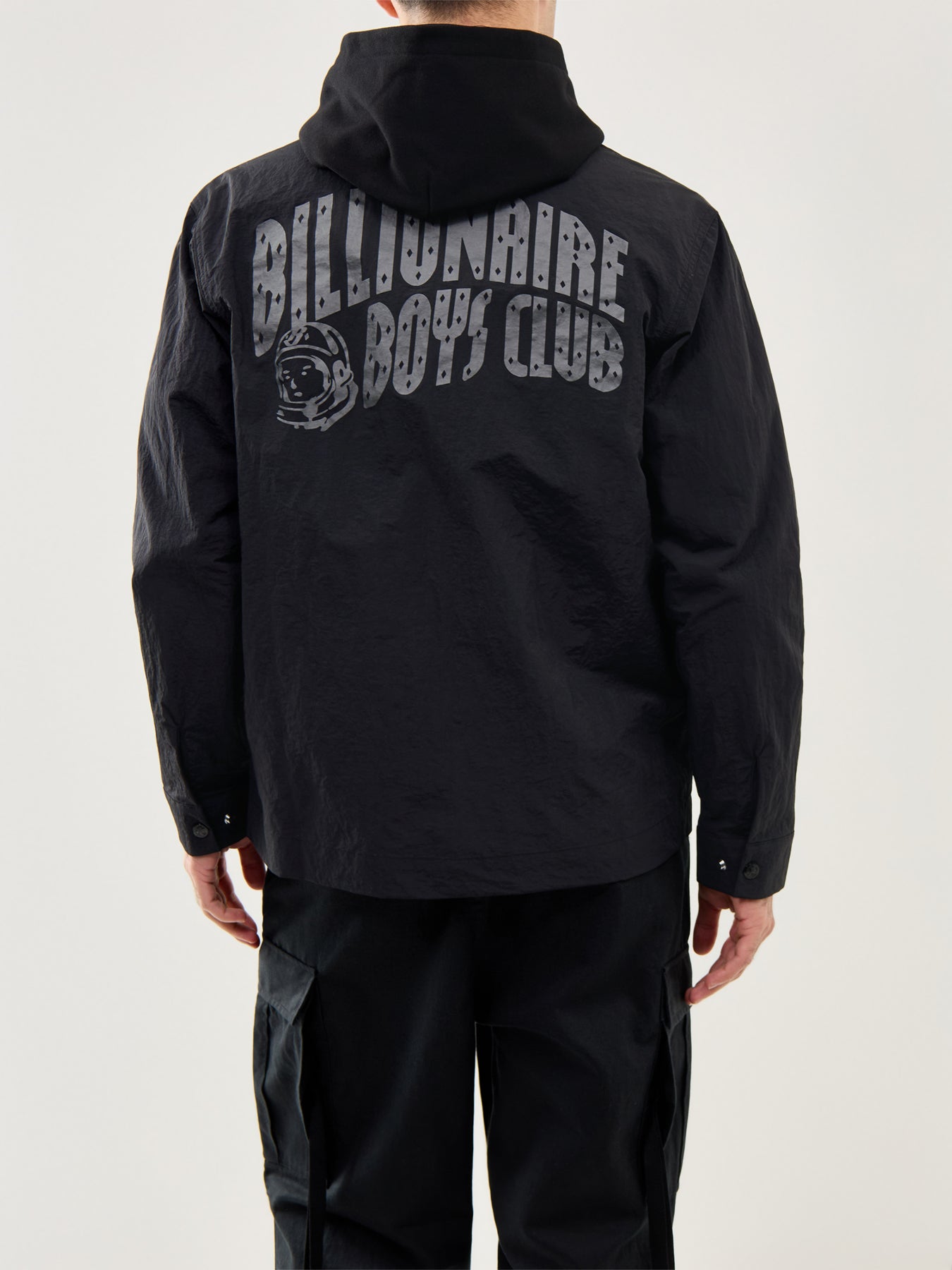 Arch Logo Nylon Overshirt Black