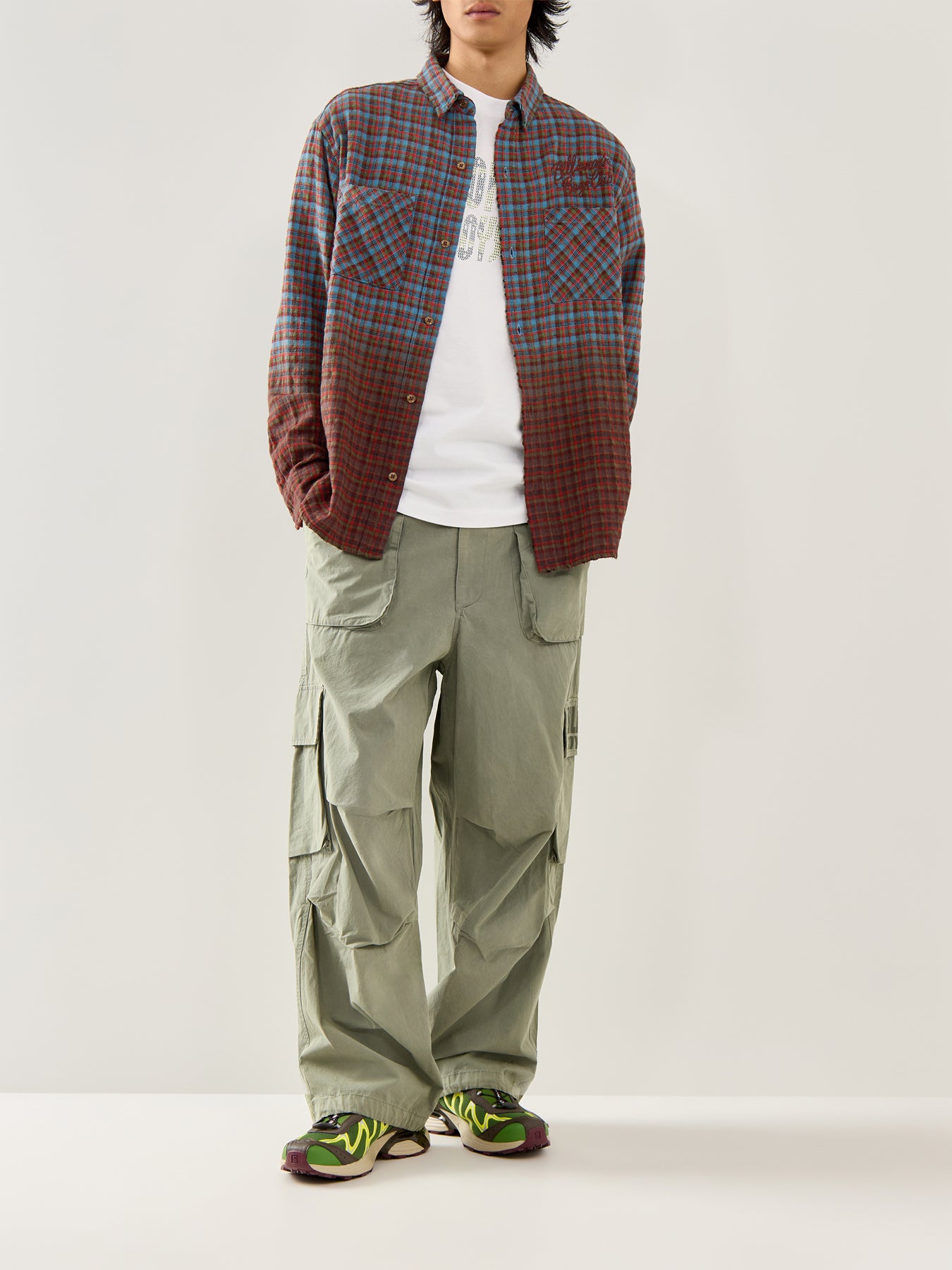 Script Dip Dye Check Shirt