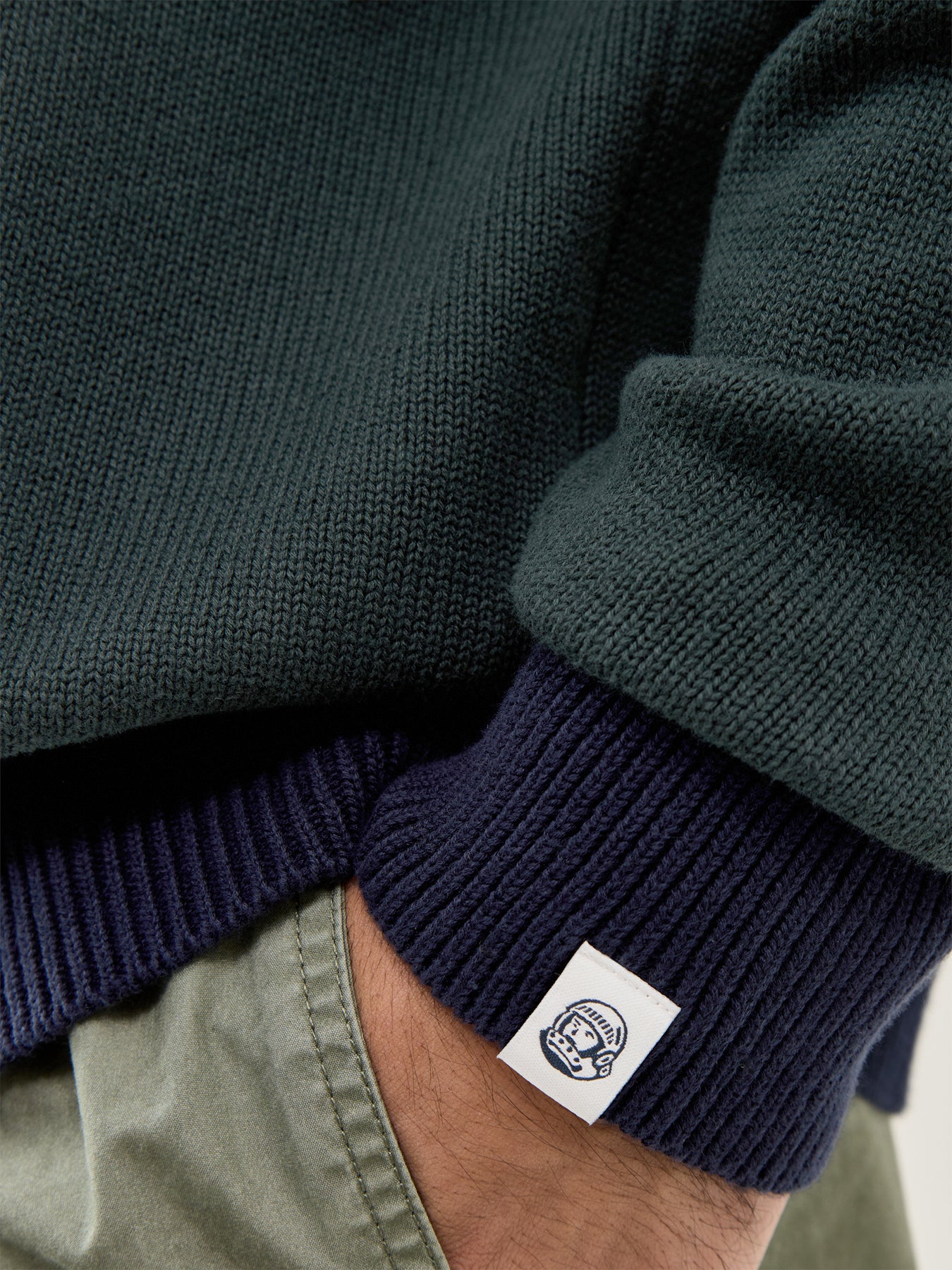 Astro Panelled Knit Jumper Dark Green