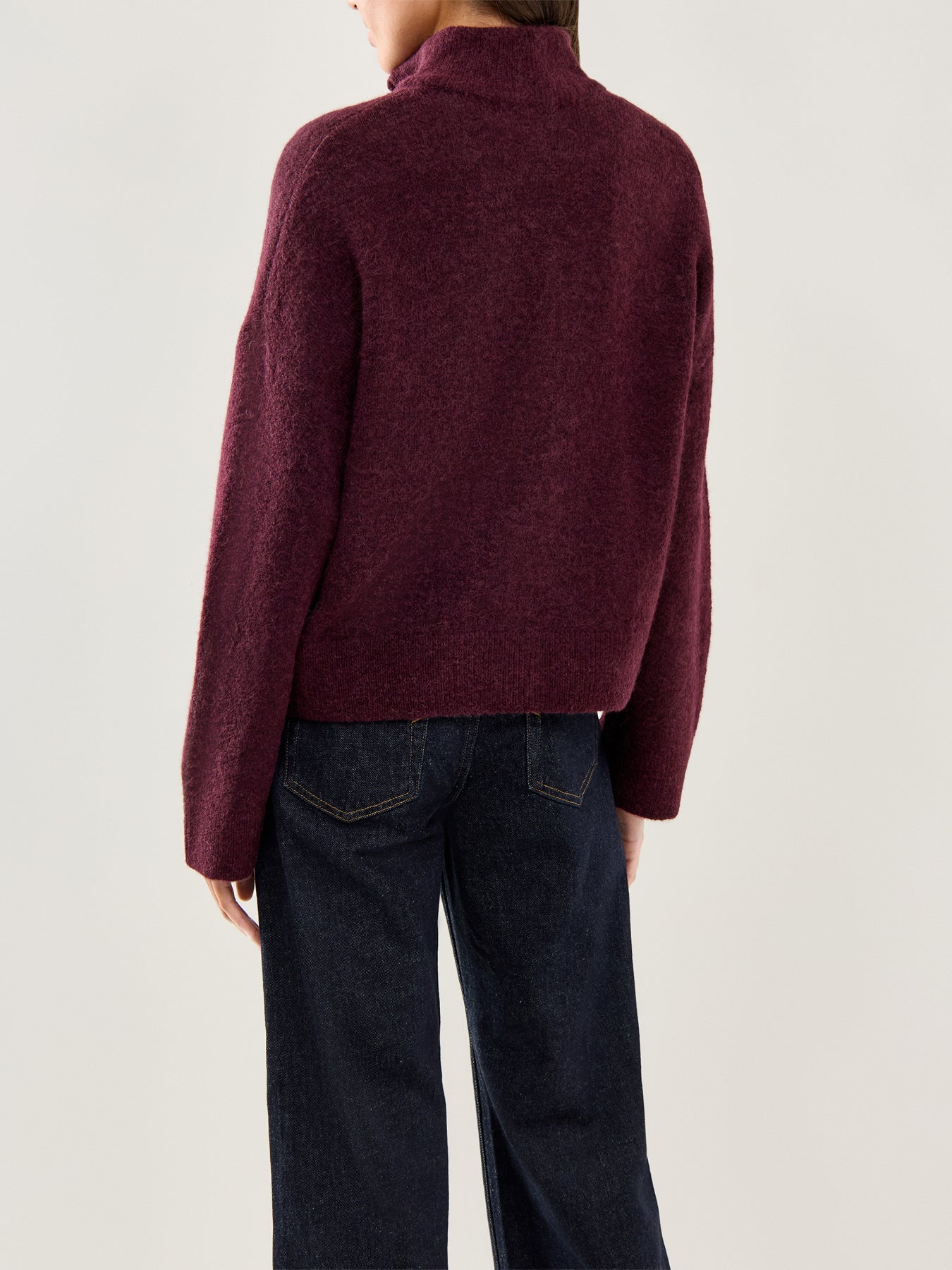 Sia Knit Zipper Cardigan Fig Melange