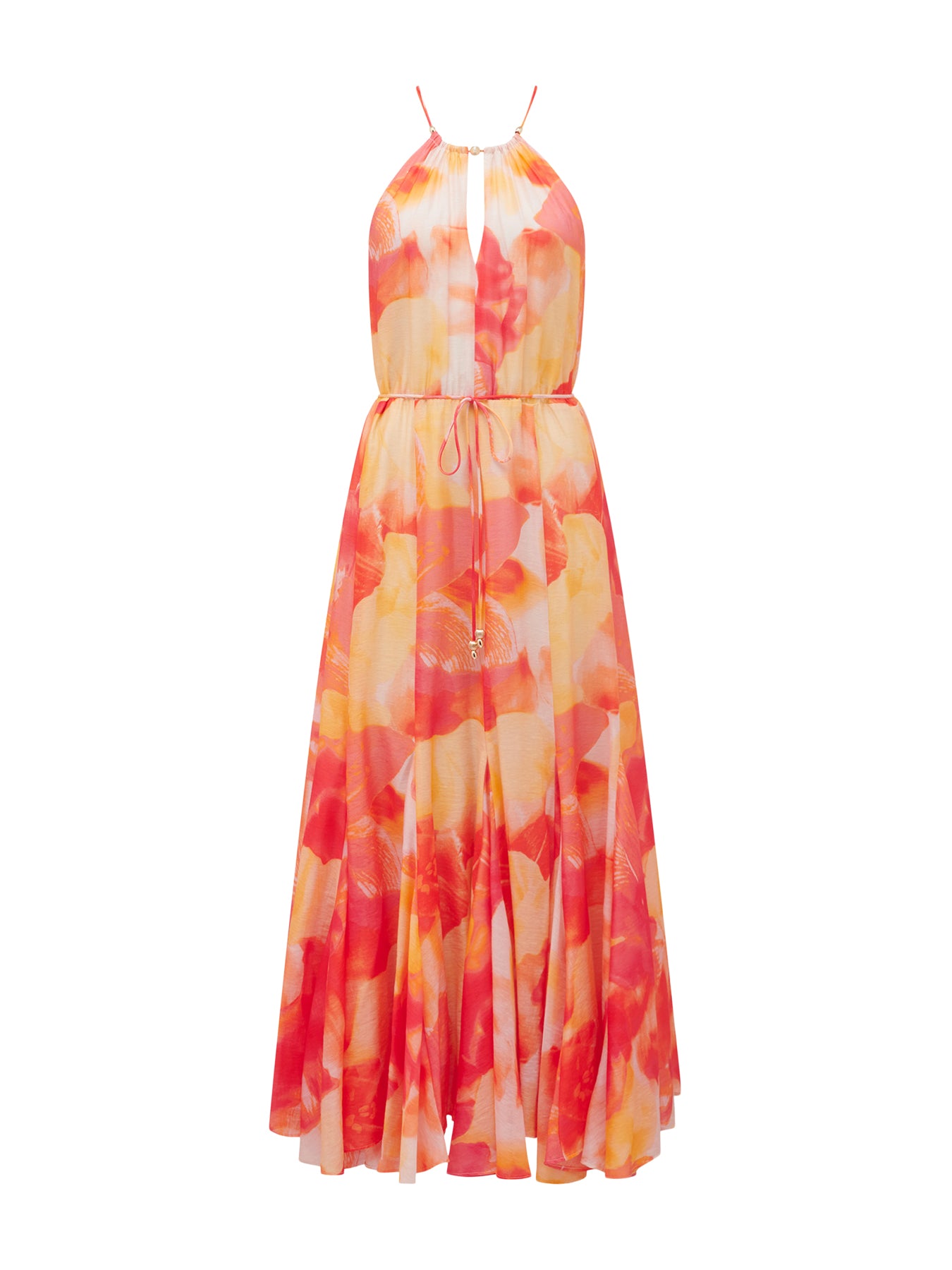 Casey Halter Neck Godet Midi Dress