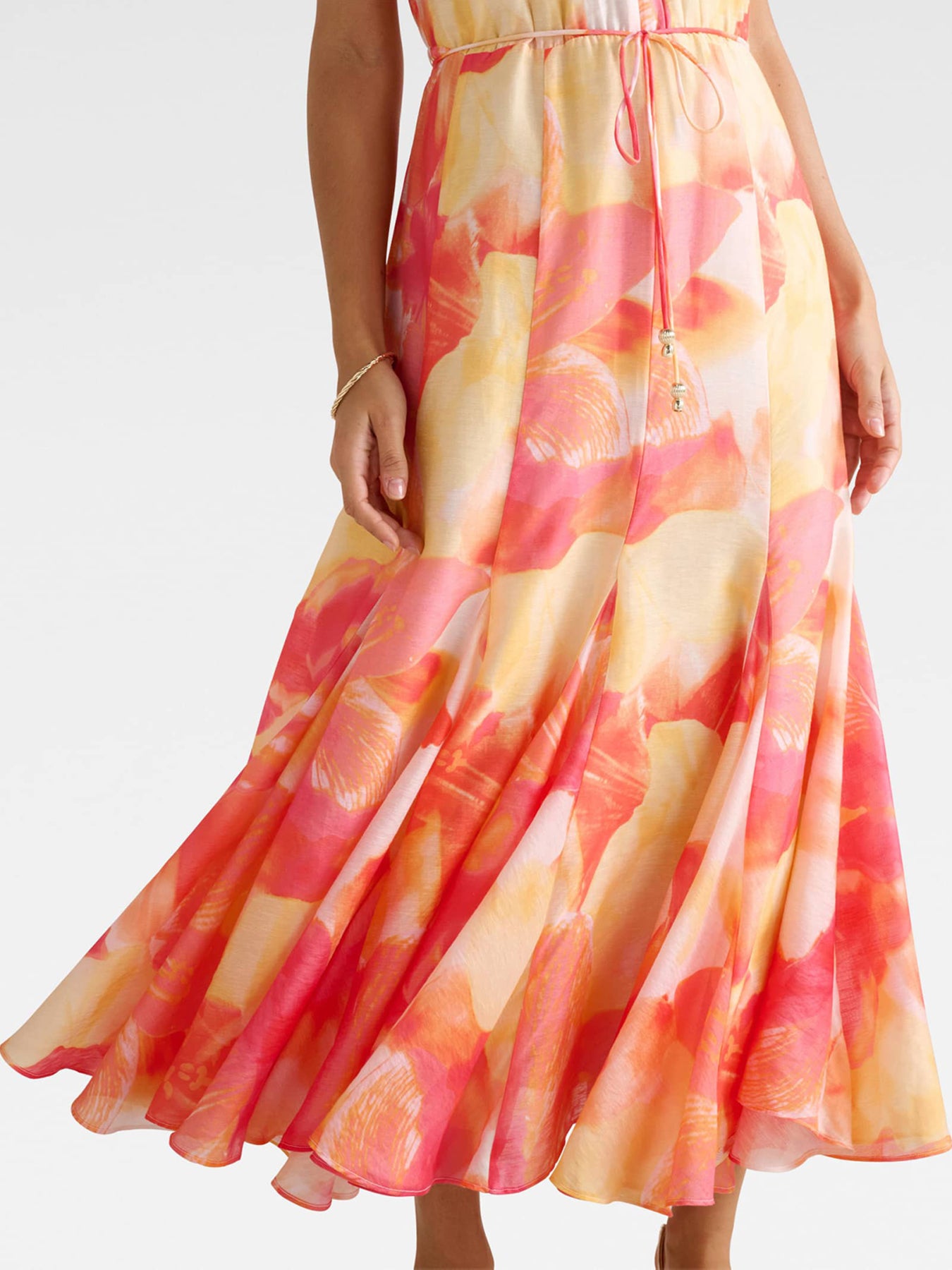 Casey Halter Neck Godet Midi Dress