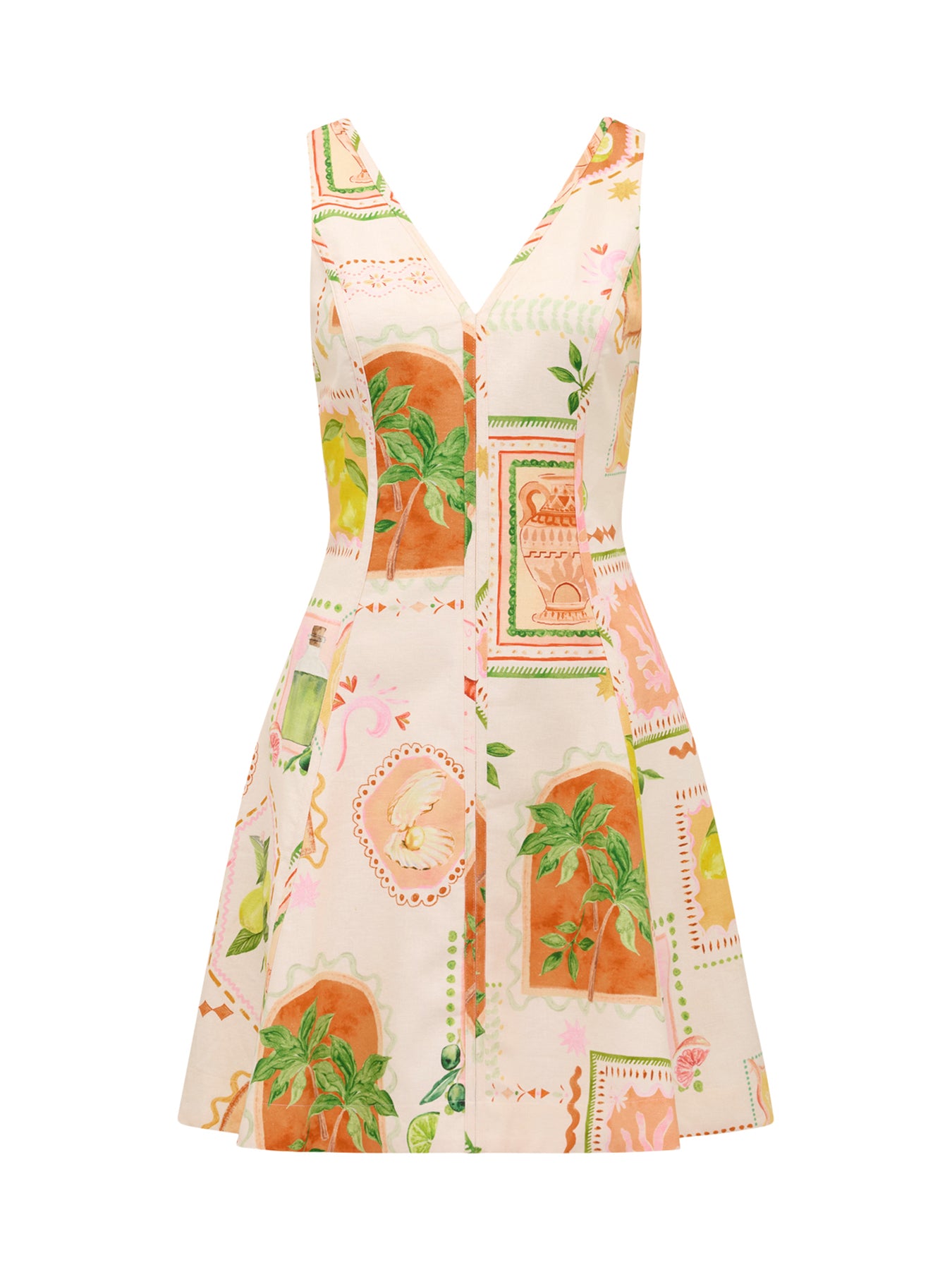 Fran Fit & Flare Linen Mini Dress