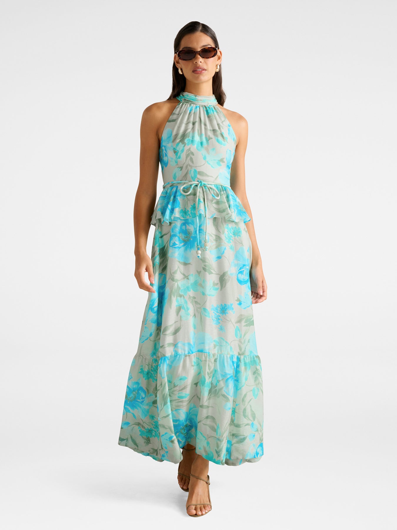 vince halter dress Vince Women's Lean Satin Maxi Dress - Coral main image 1