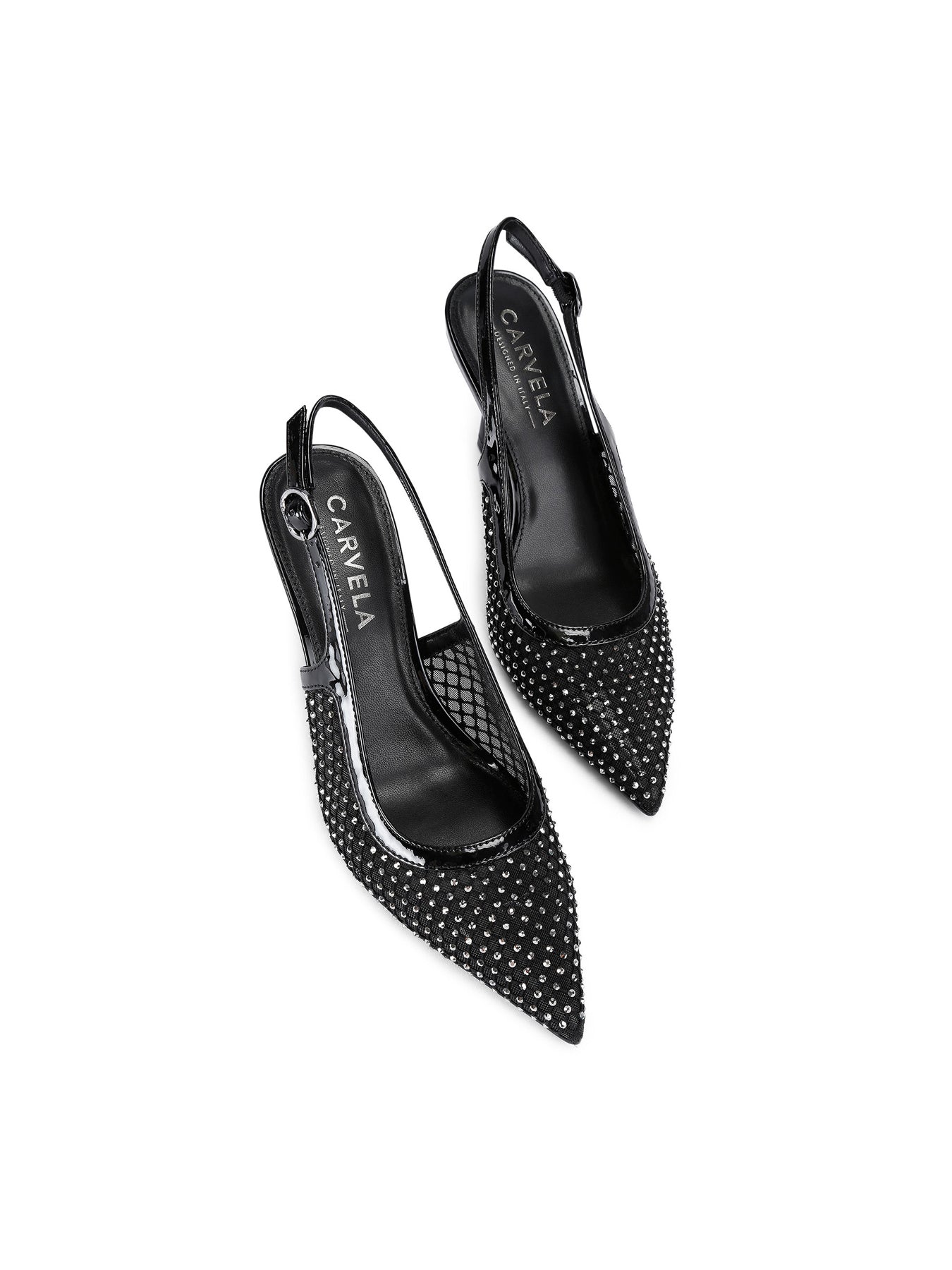 Lavish Jewel Slingback Heel Black