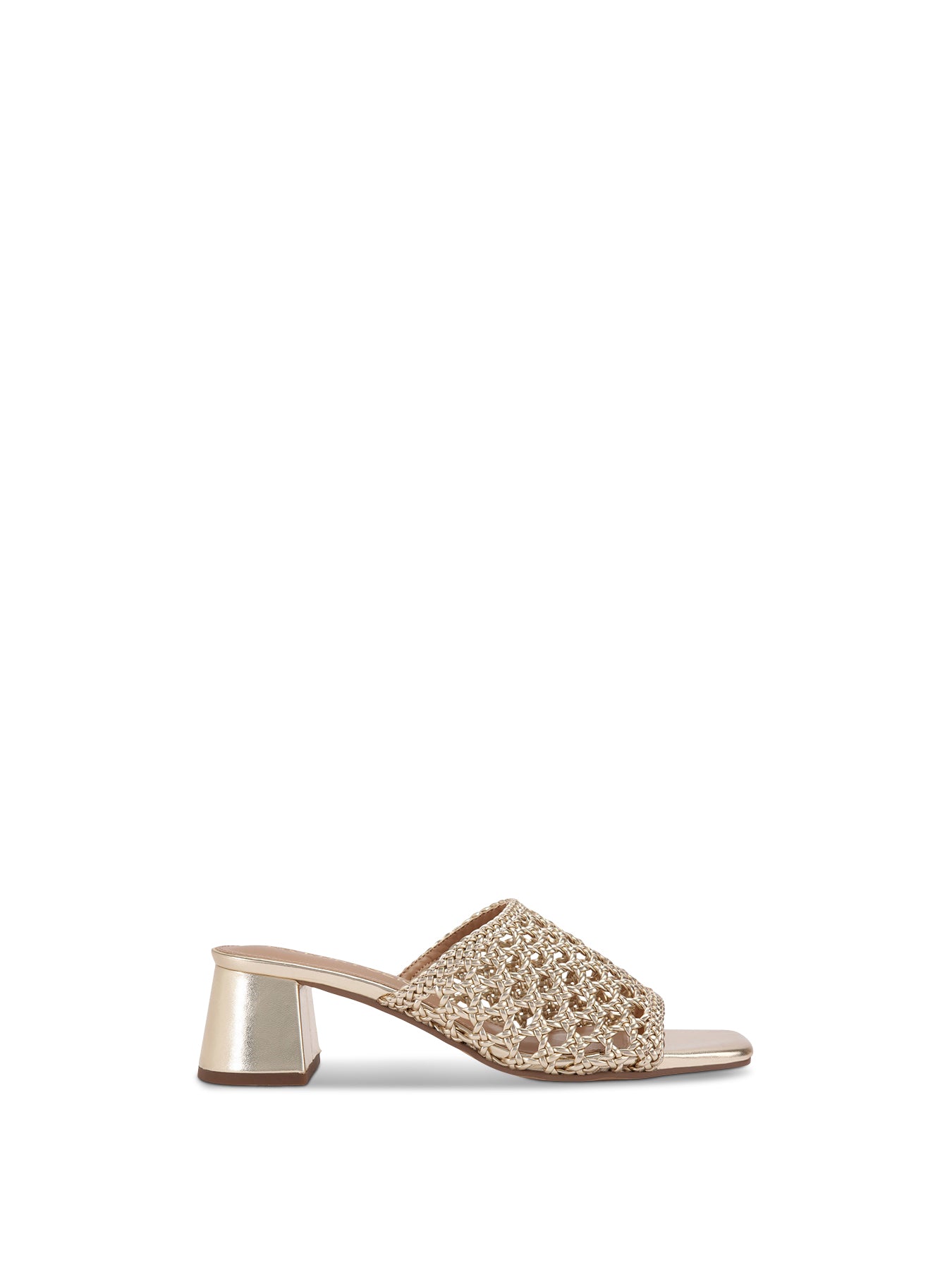 Remi Gold Block Heel Sandal