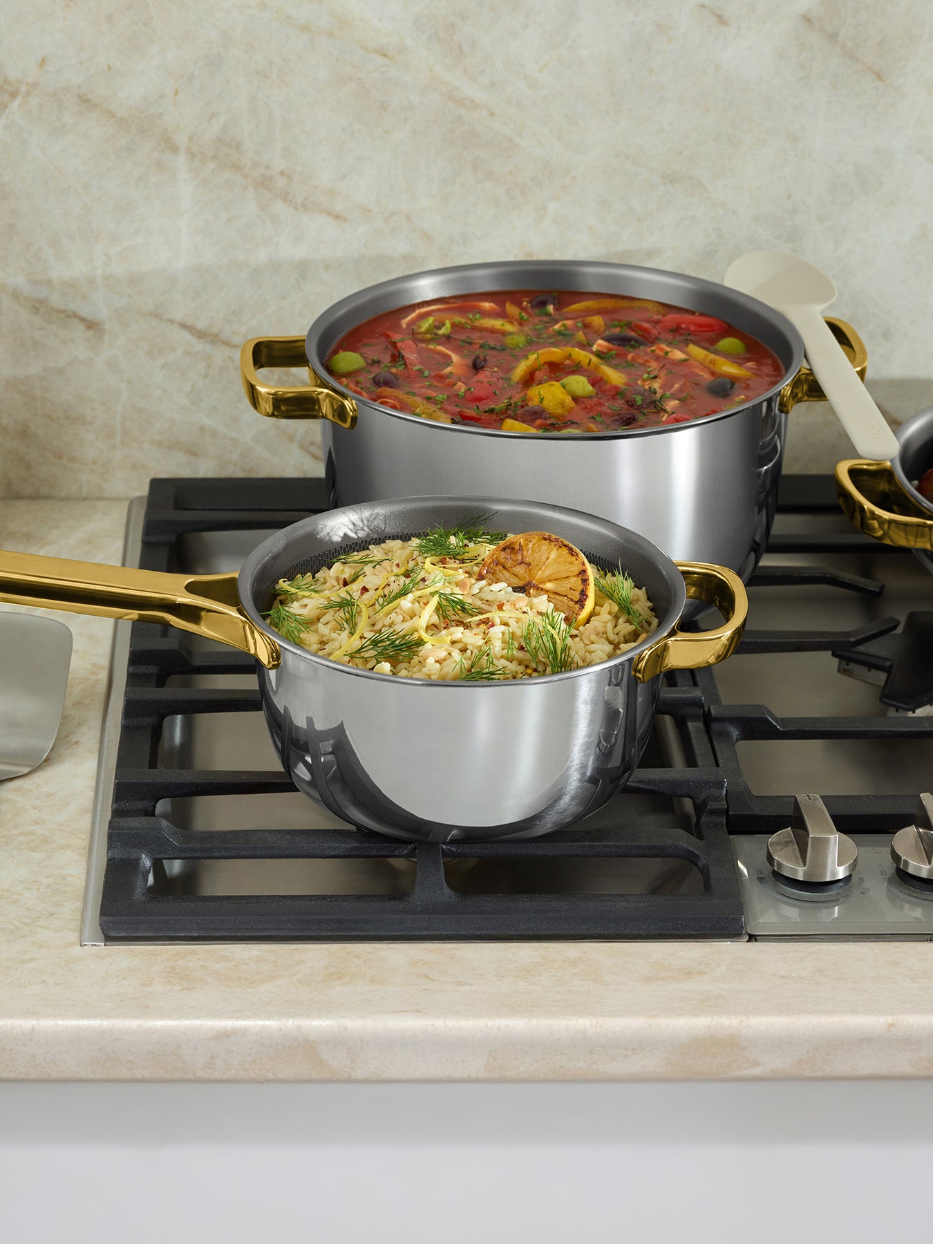 Titanium Pro Cookware Set Chrome/Gold