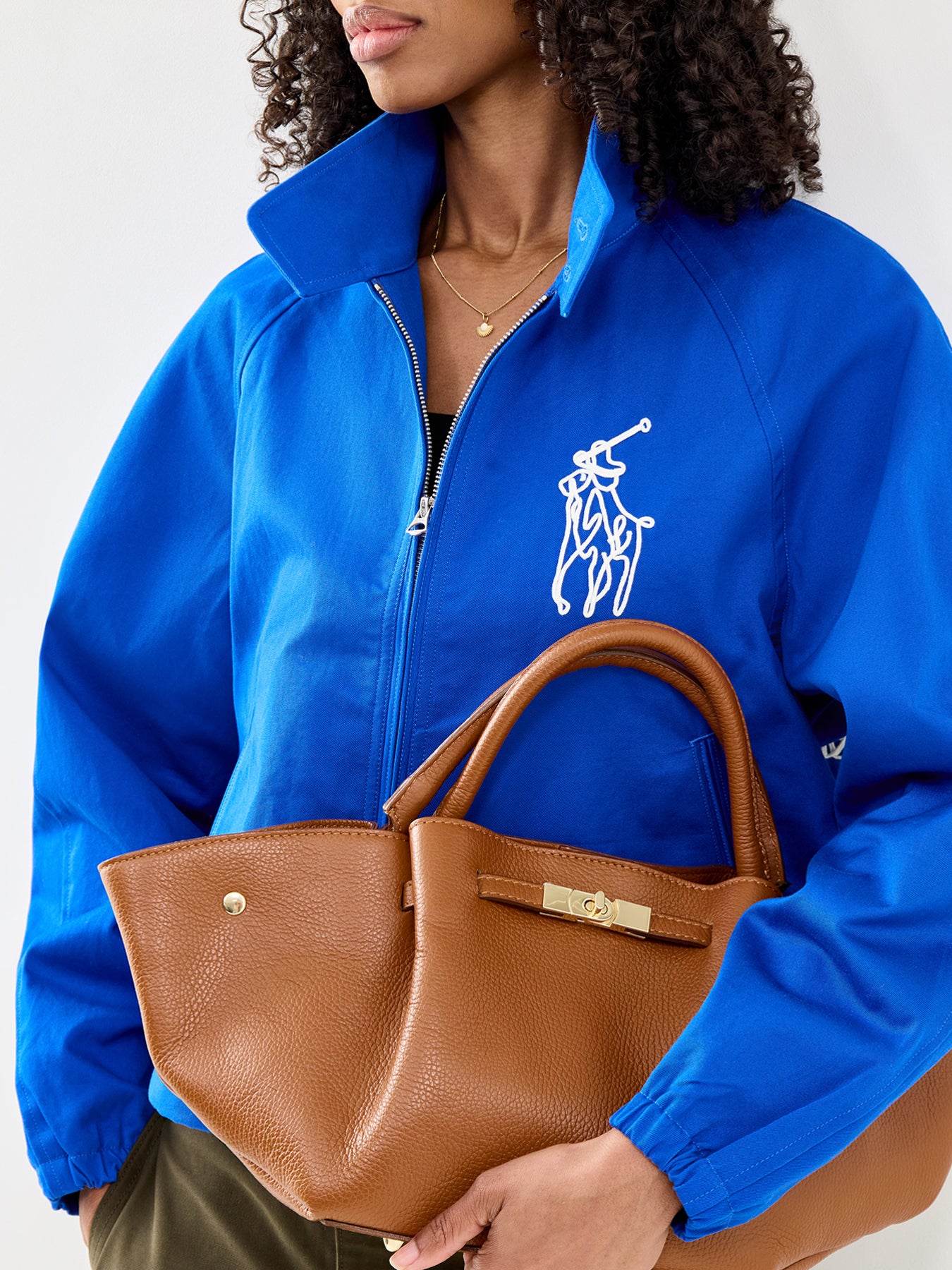 Feny Leather Top Handle Tote Bag Tan