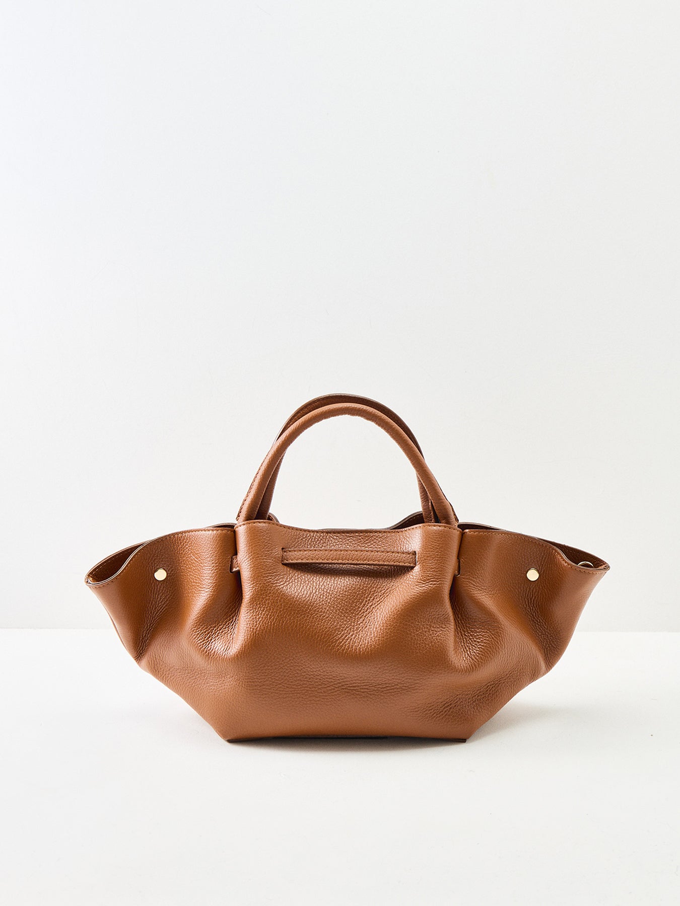 Feny Leather Top Handle Tote Bag Tan