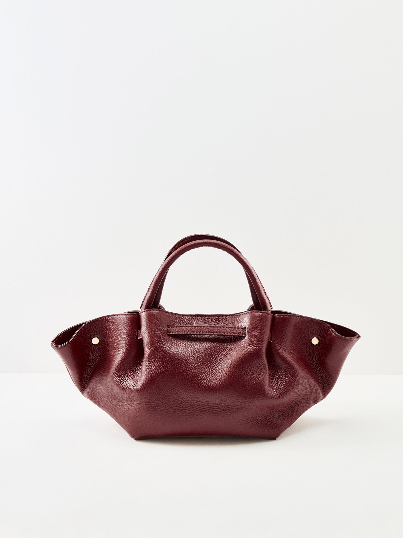Feny Leather Top Handle Tote Bag Burgundy