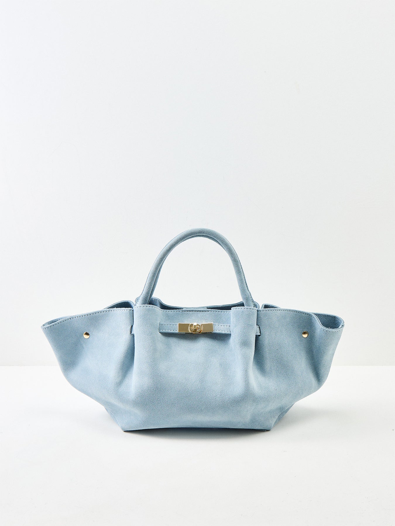 Feny Suede Top Handle Tote Bag Blue