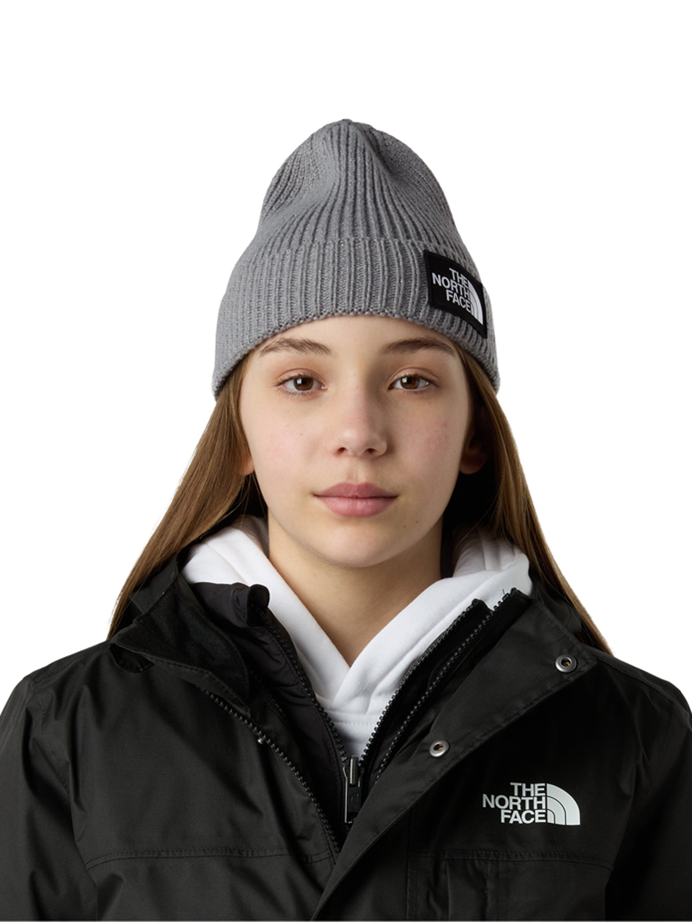 Knitted Beanie Logo Hat Medium Grey Heather