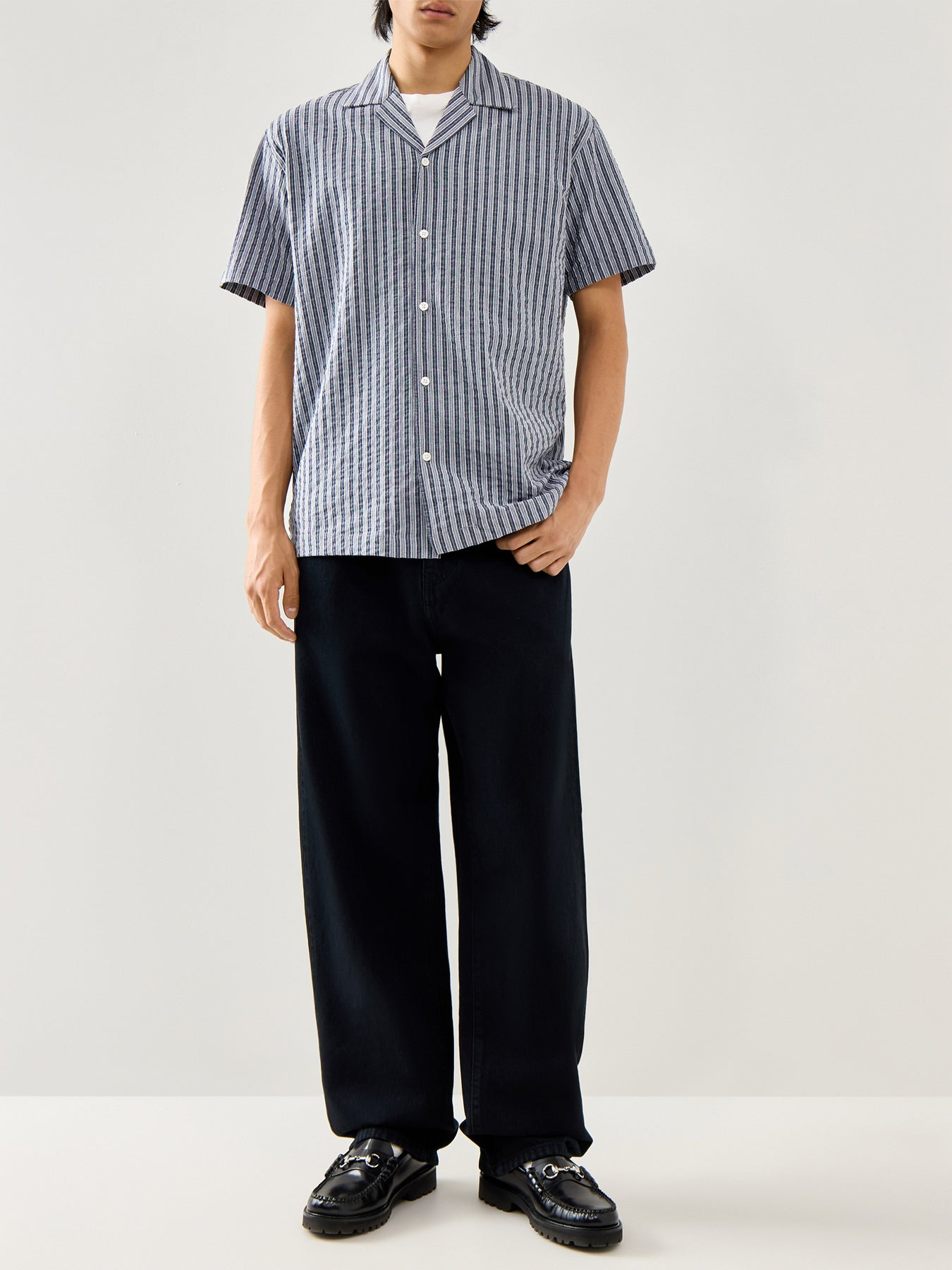 Relaxed Ace Seersucker Short Sleeves Shirt