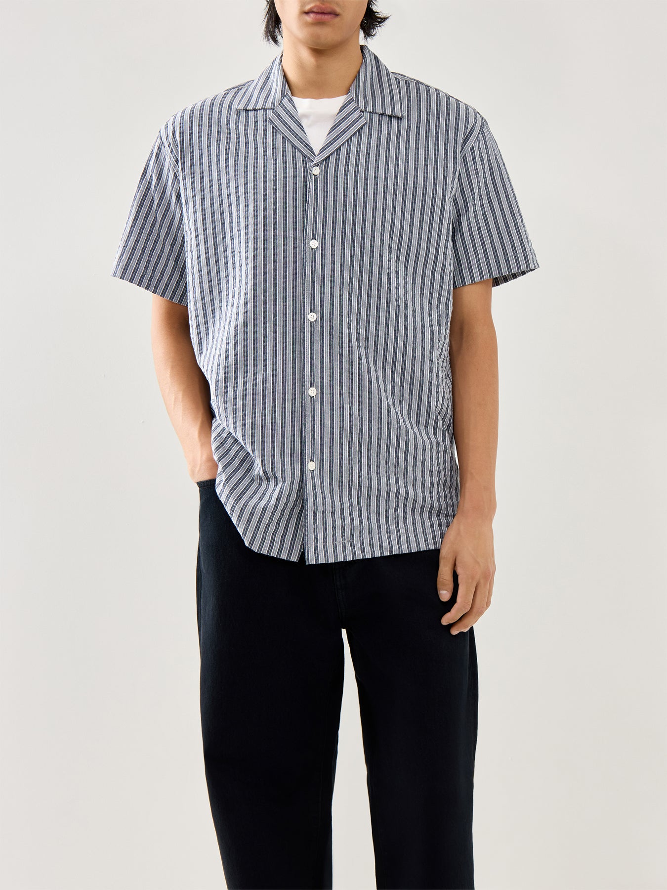 Relaxed Ace Seersucker Short Sleeves Shirt