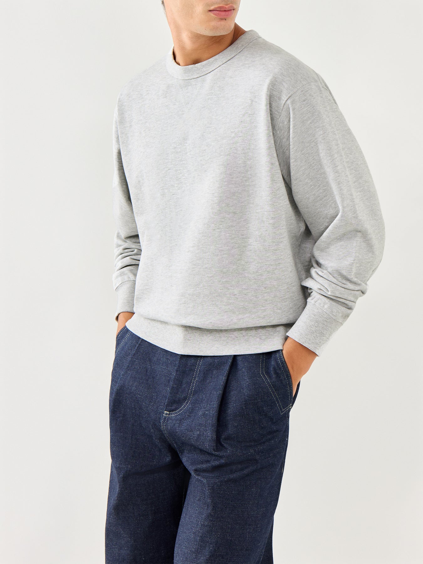 Relax luke Long Sleeves Sweatshirt Crew Neck Grey