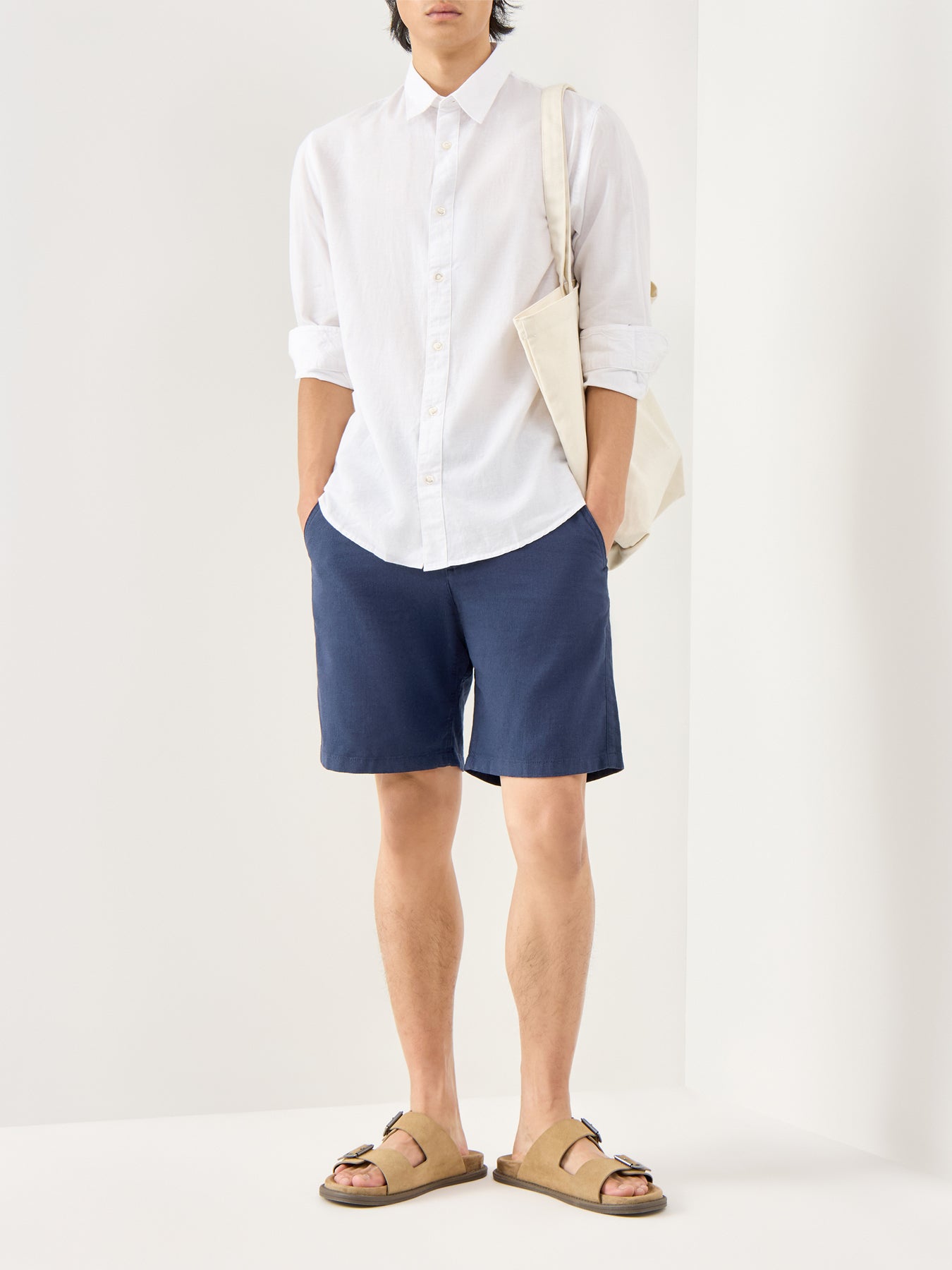 Navy Cotton Brody Shorts