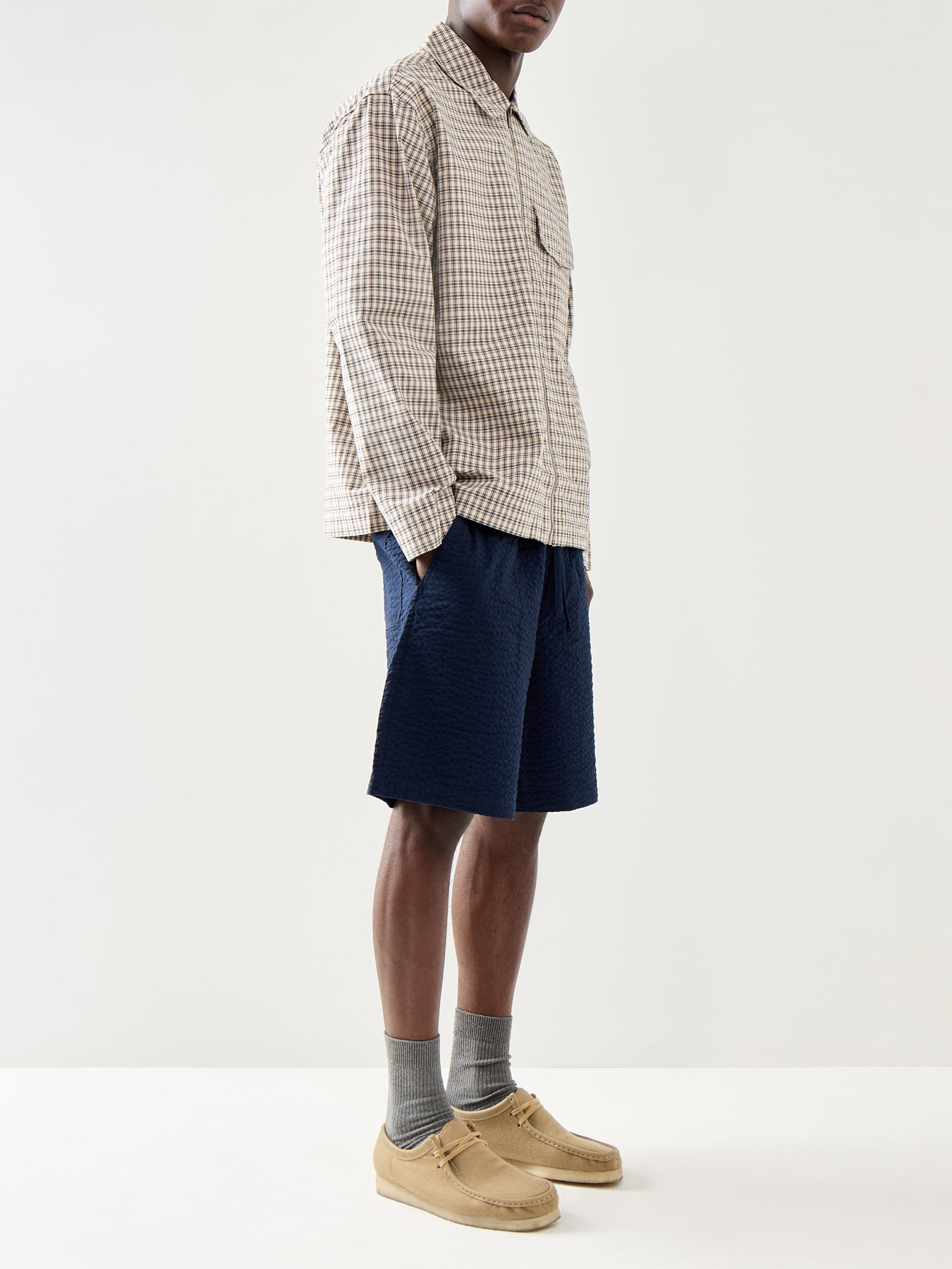 Loose Ace Seersucker String Shorts