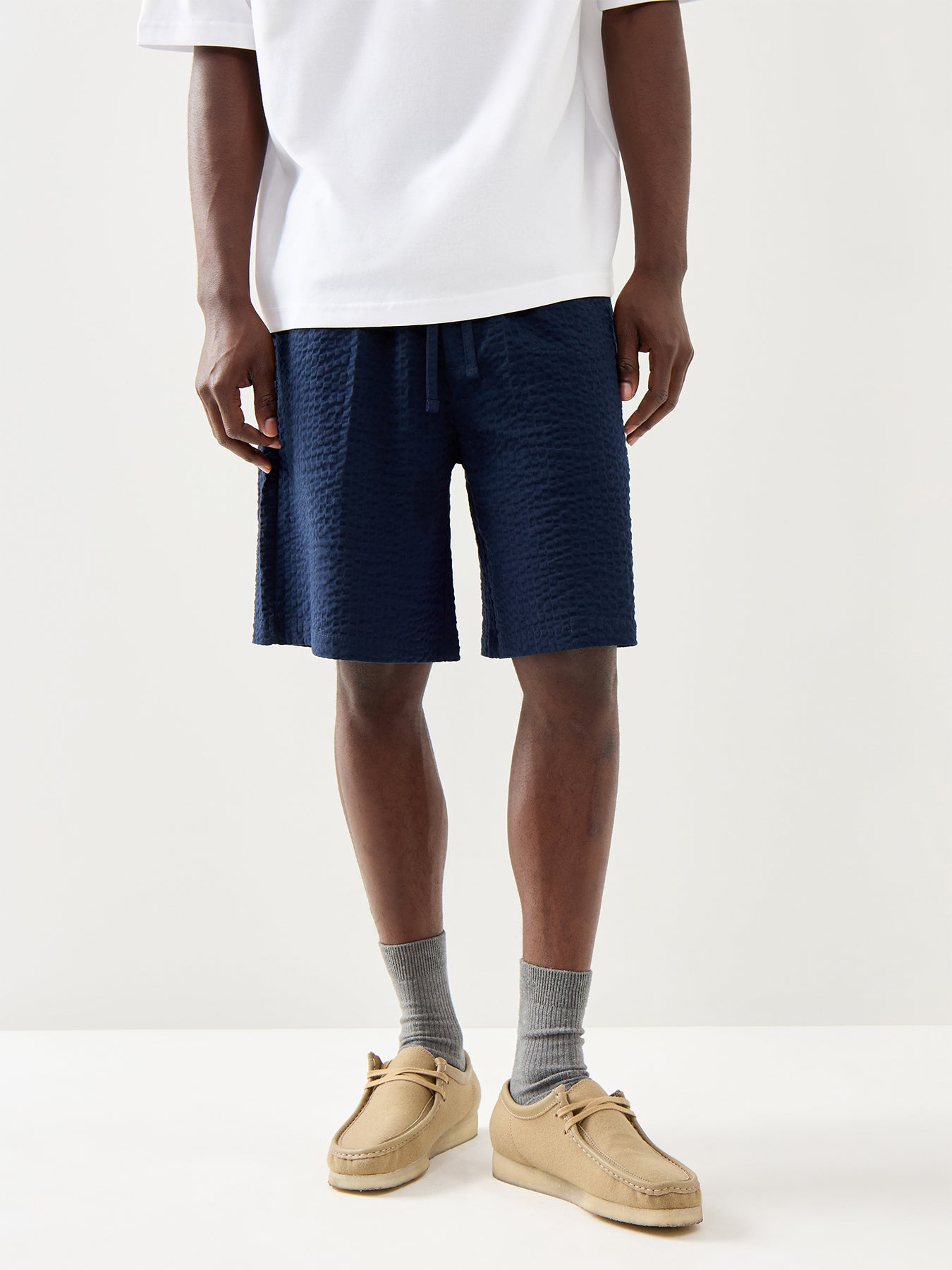 Loose Ace Seersucker String Shorts