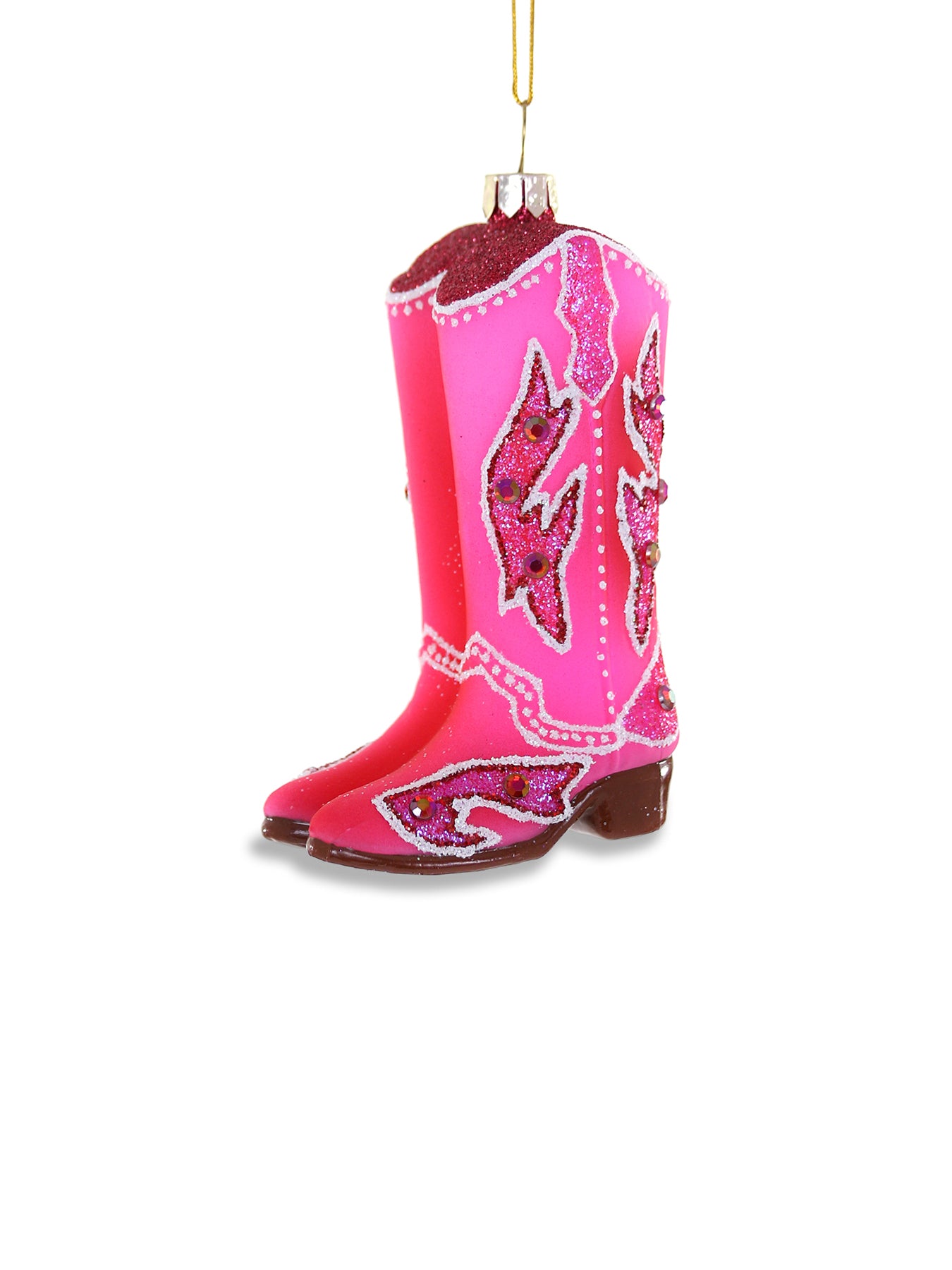 Pink Cowgirl Boots Christmas Tree Hanging Decoration