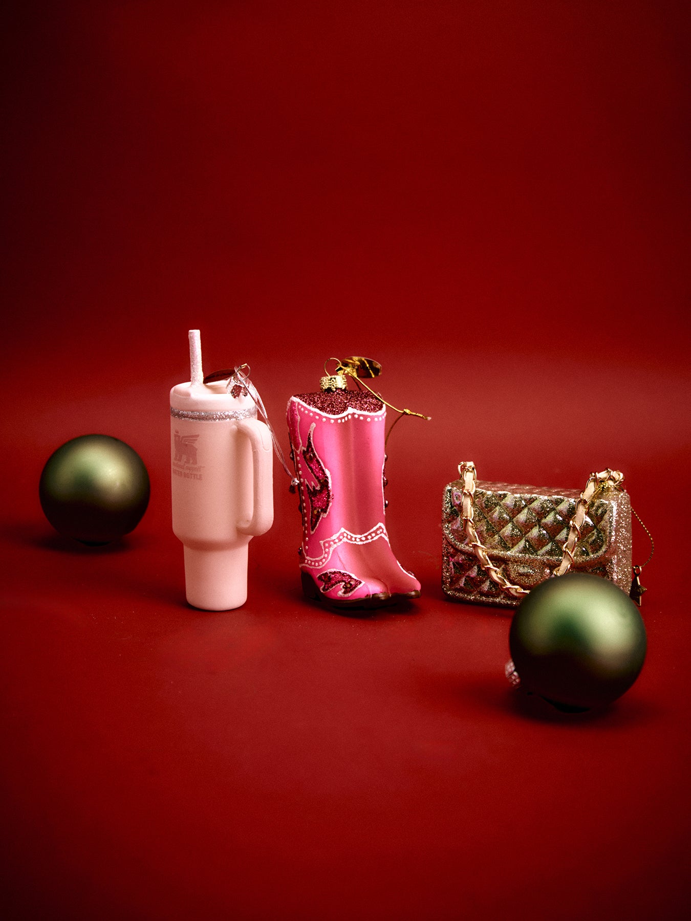 Pink Cowgirl Boots Christmas Tree Hanging Decoration