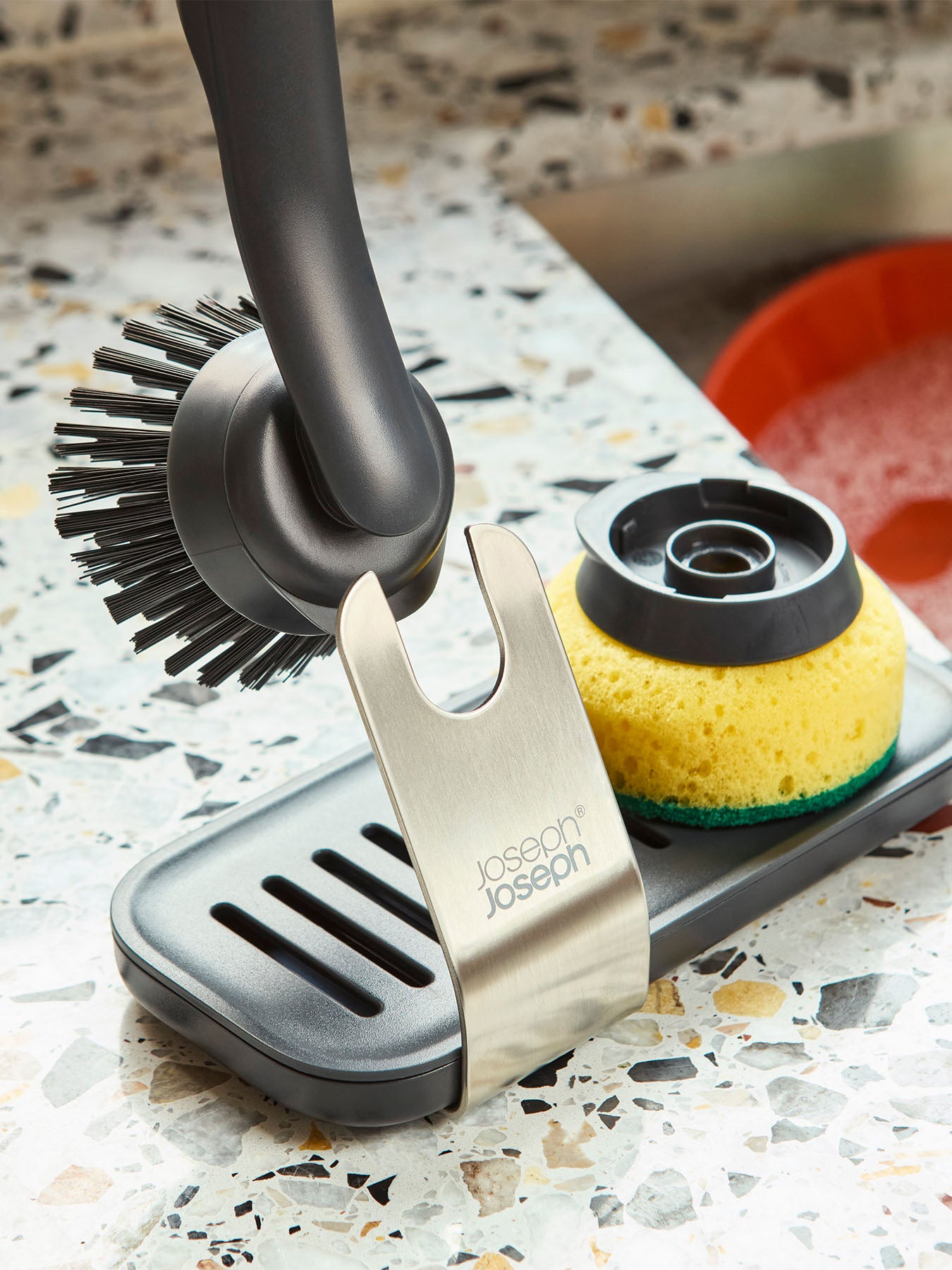 SinkTech Washing Up Brush And Sponge Set With Stand