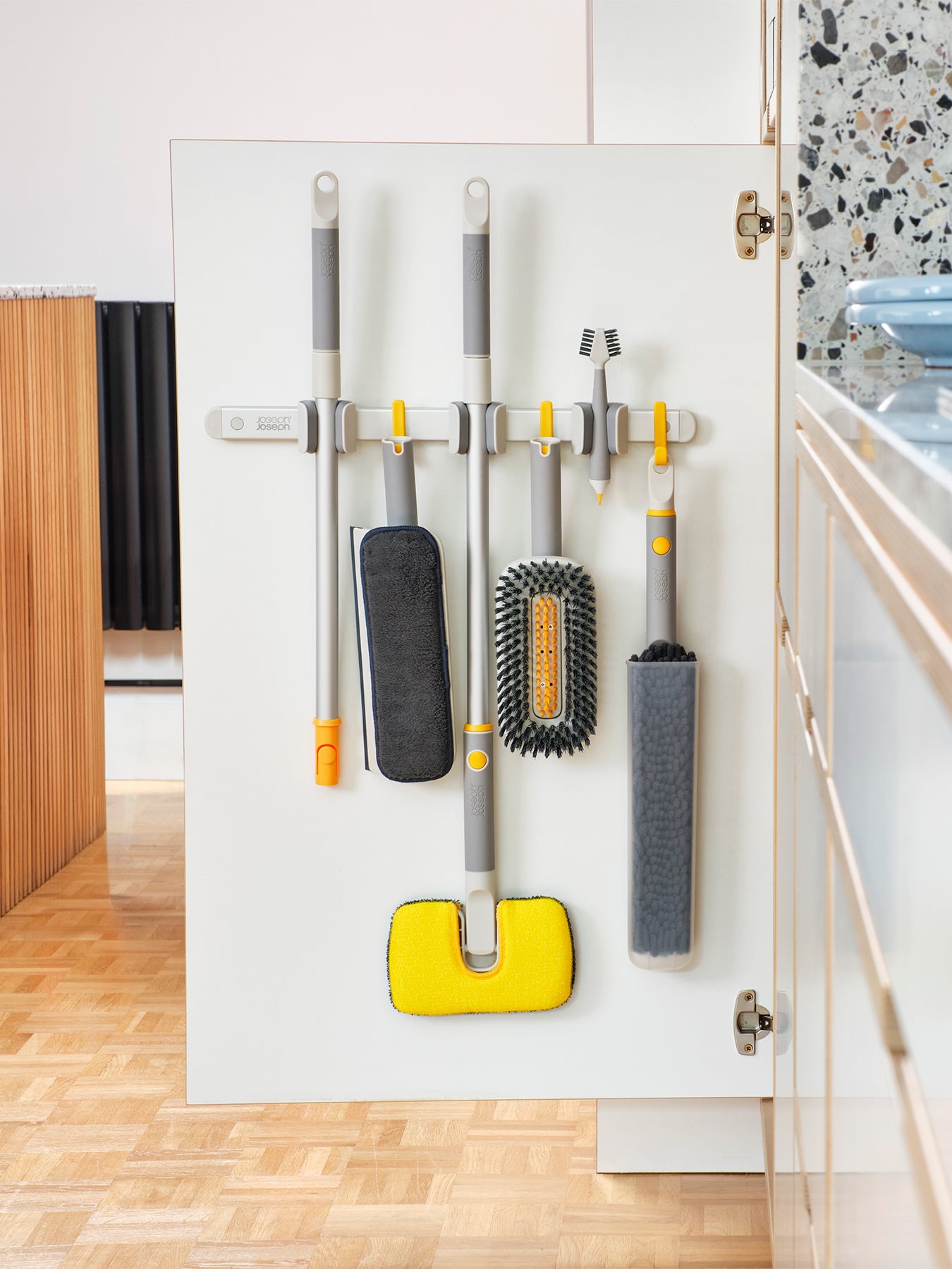 CleanTech Cleaning Tool Storage Rail Silver