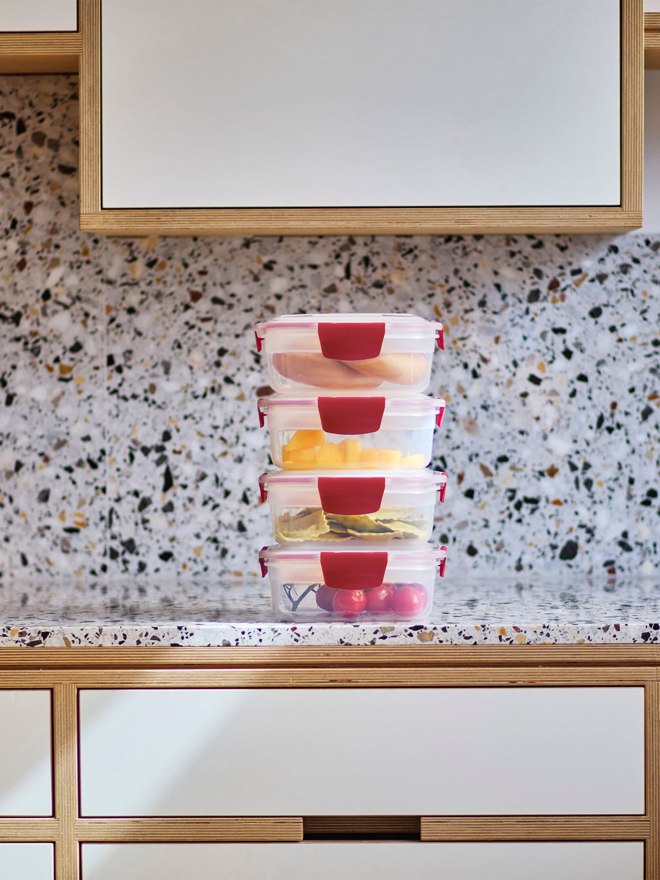 Nest Lock Boxes Round 4Piece 1L Red